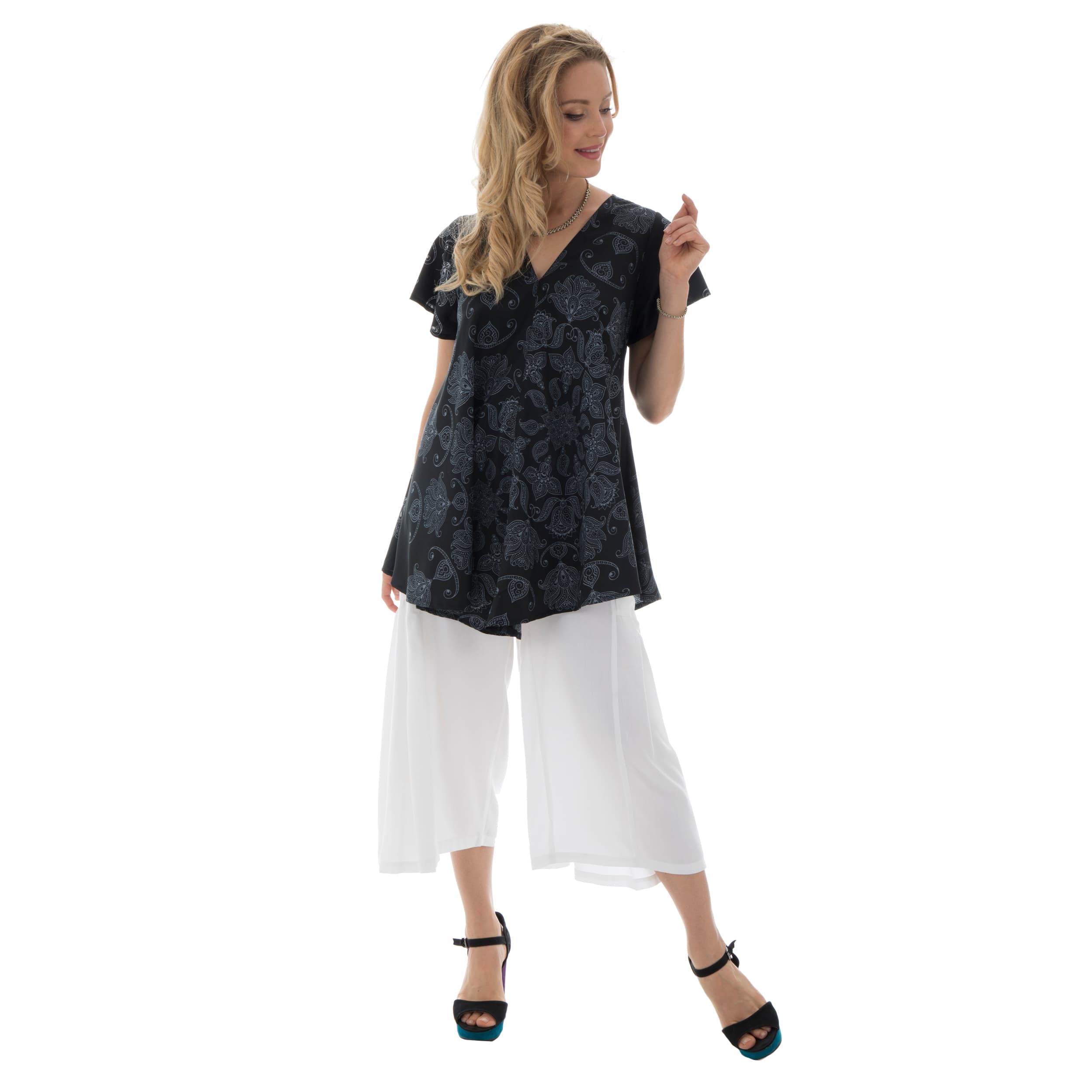 Top été Swindale - 100% polyester - noir, blanc - Akoustik Online