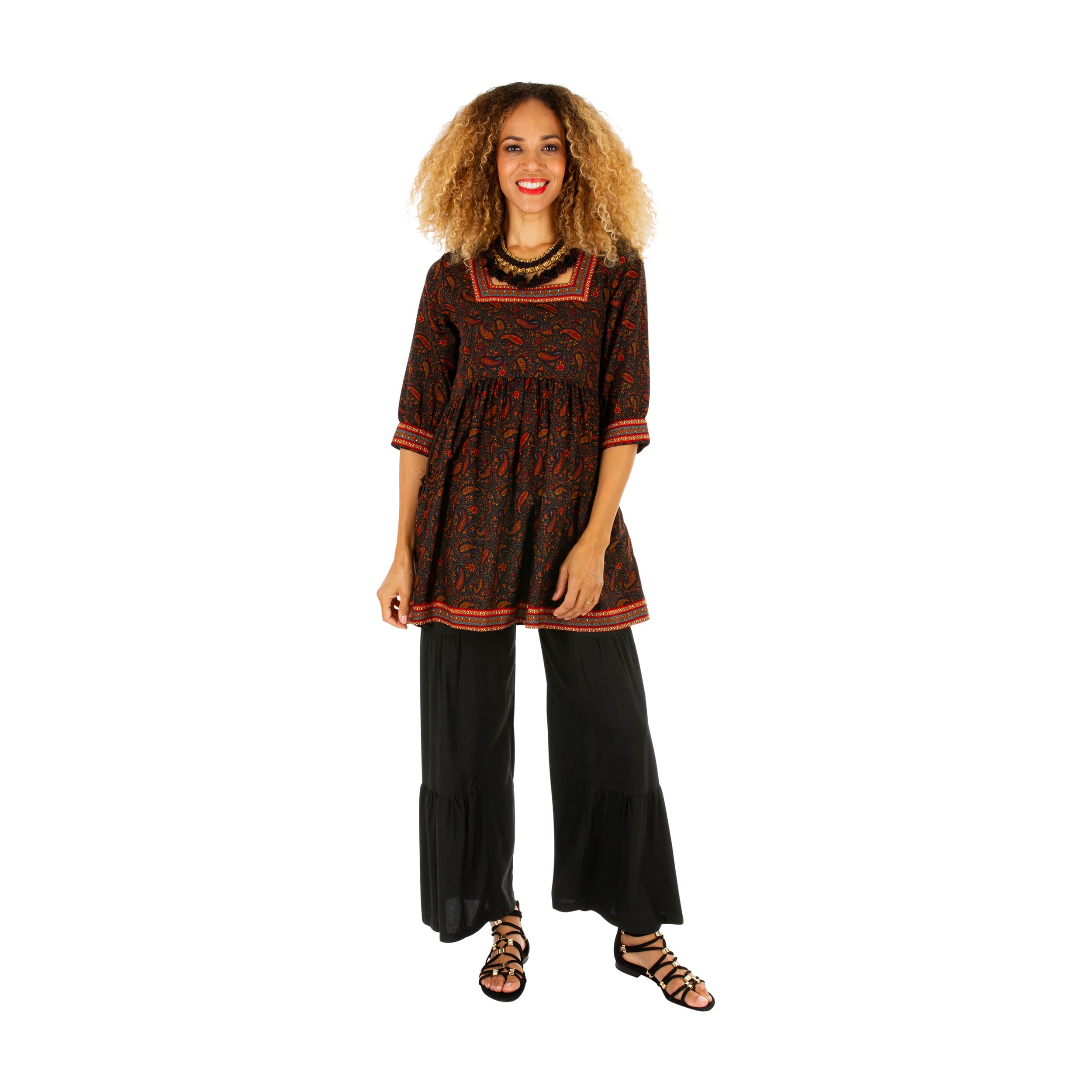 Tunique été manches 3/4 Savio - 100% polyester - Akoustik Online