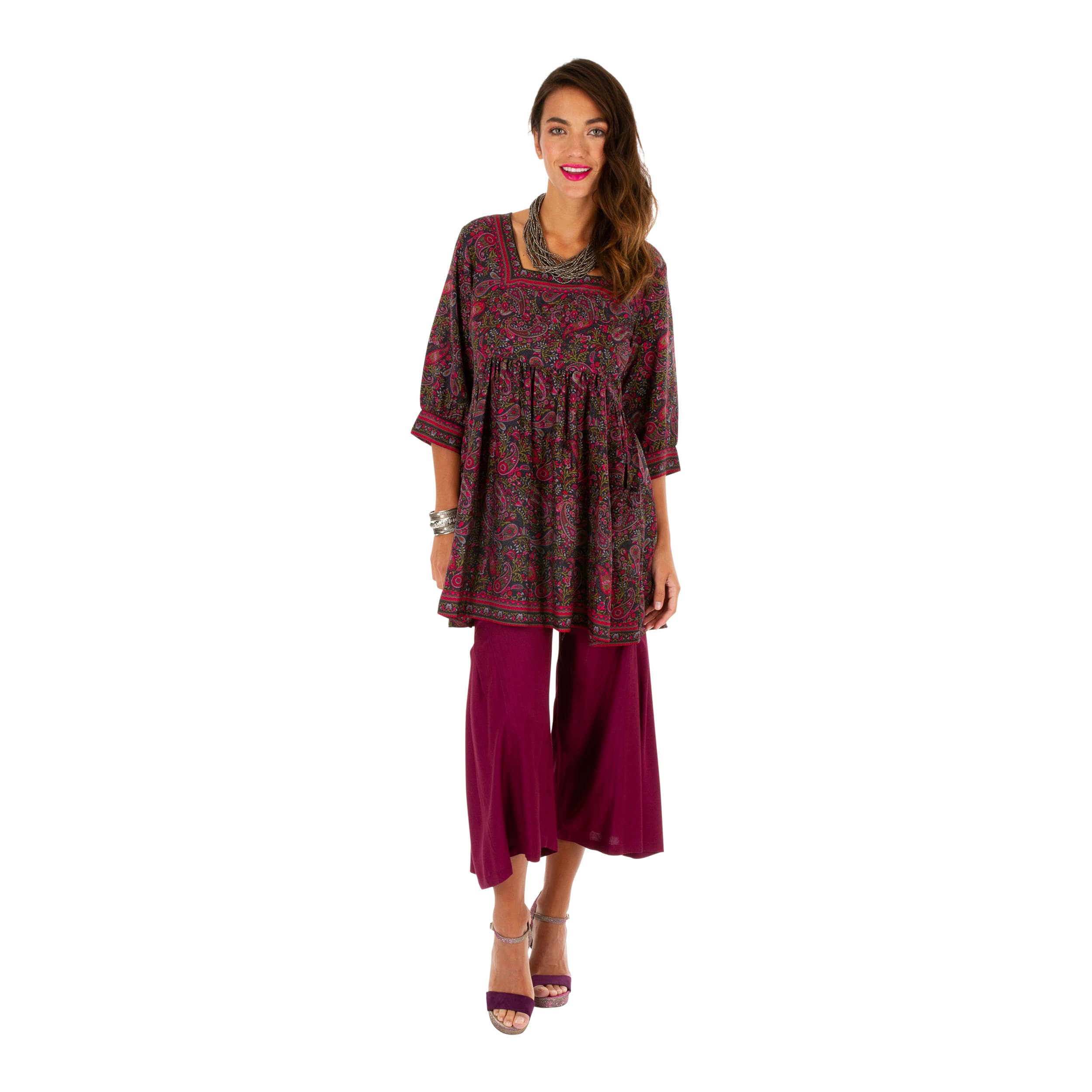 Tunique été manches 3/4 Ketty - 100% polyester - Akoustik Online