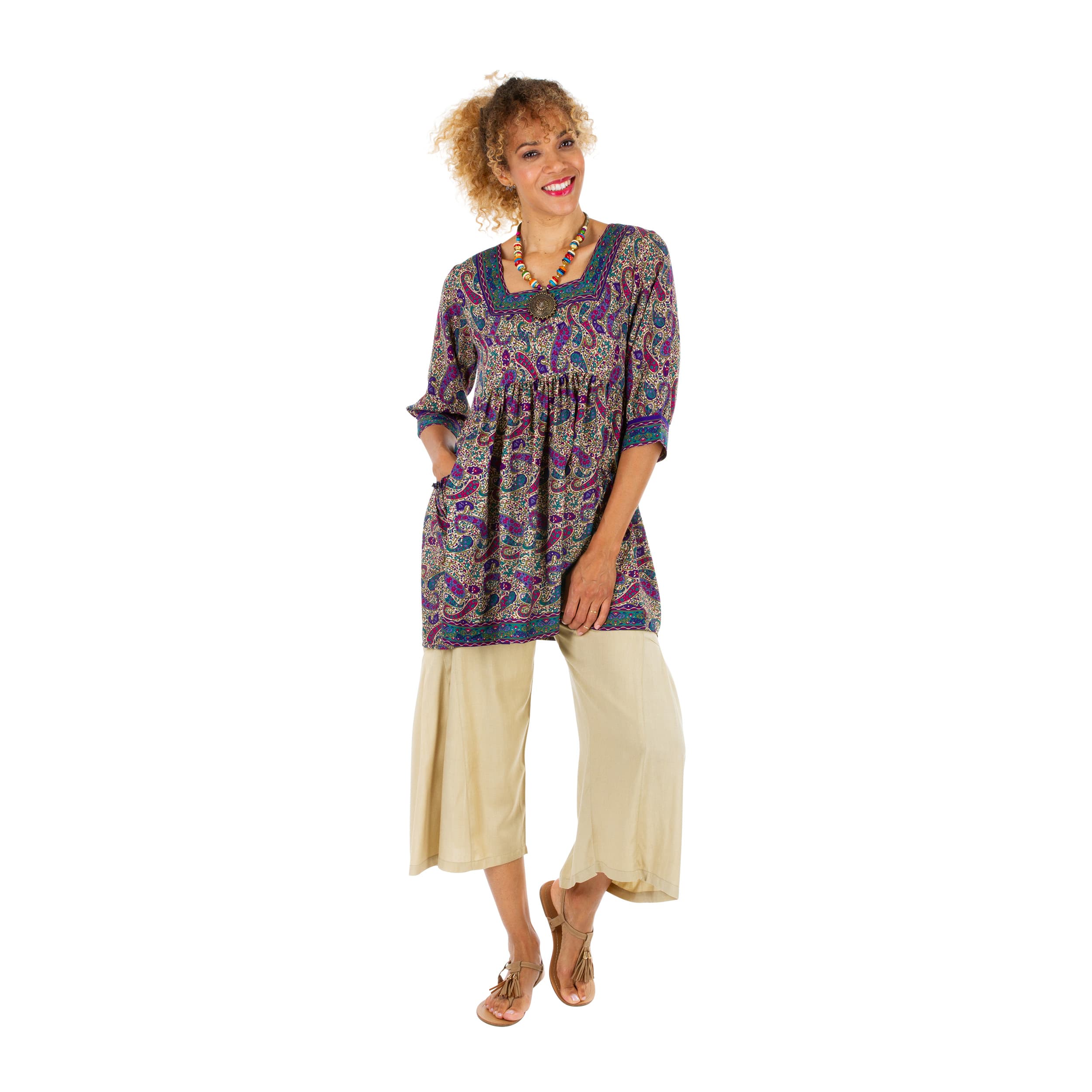 Tunique été manches 3/4 Rino - 100% polyester - Akoustik Online