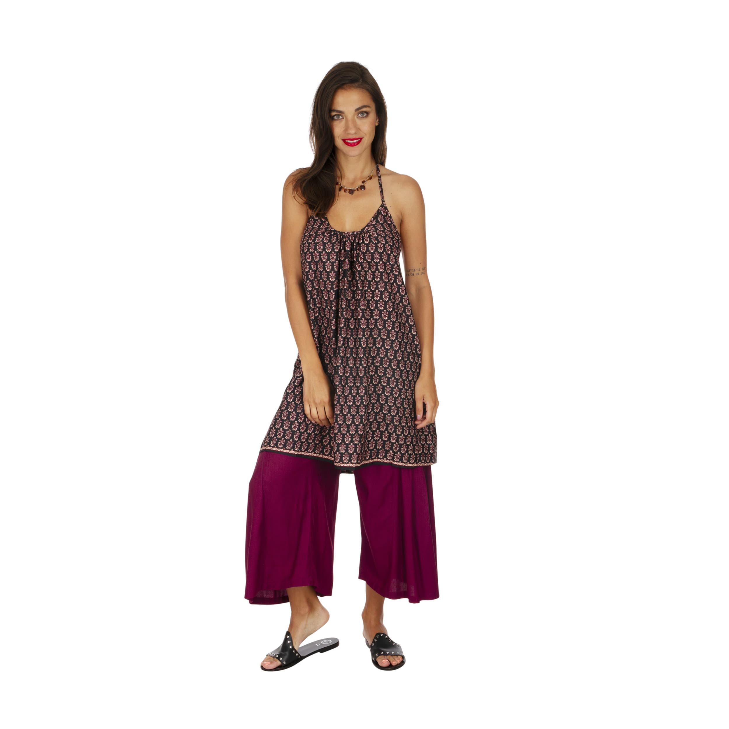 Tunique été sans manches Honorine - 100% polyester - Akoustik Online