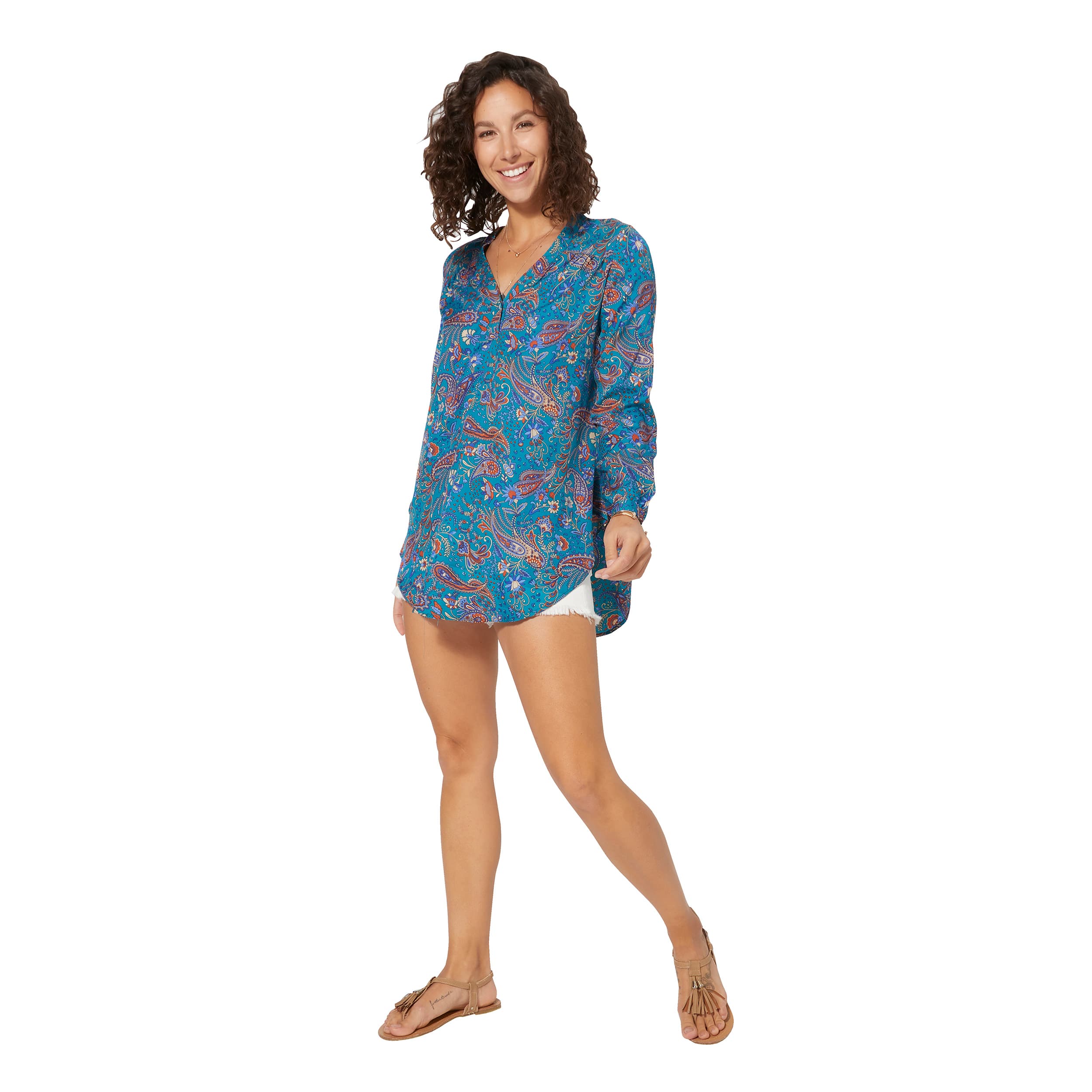 Tunique été manches longues Brenden - 100% polyester - Akoustik Online