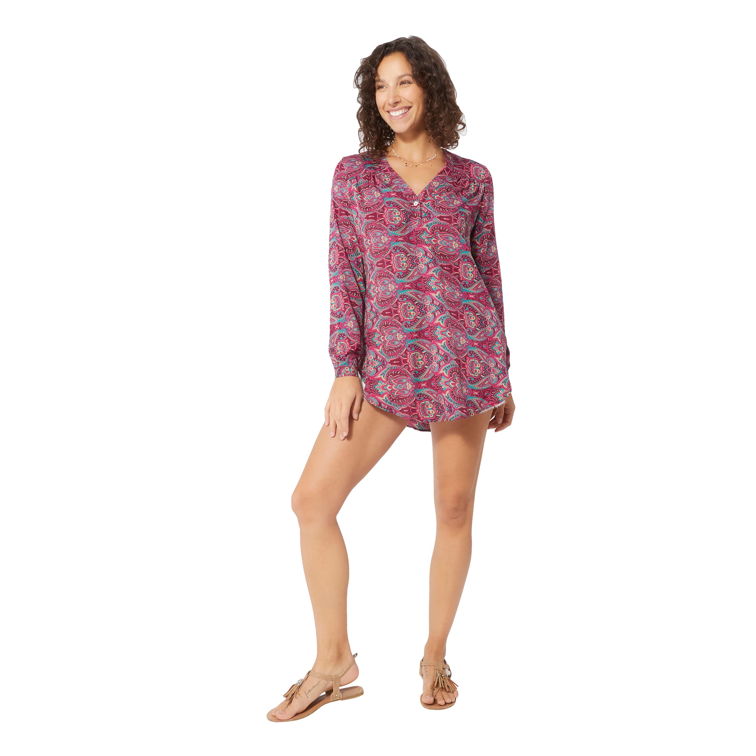 Tunique été manches longues Farid - 100% polyester - Akoustik Online