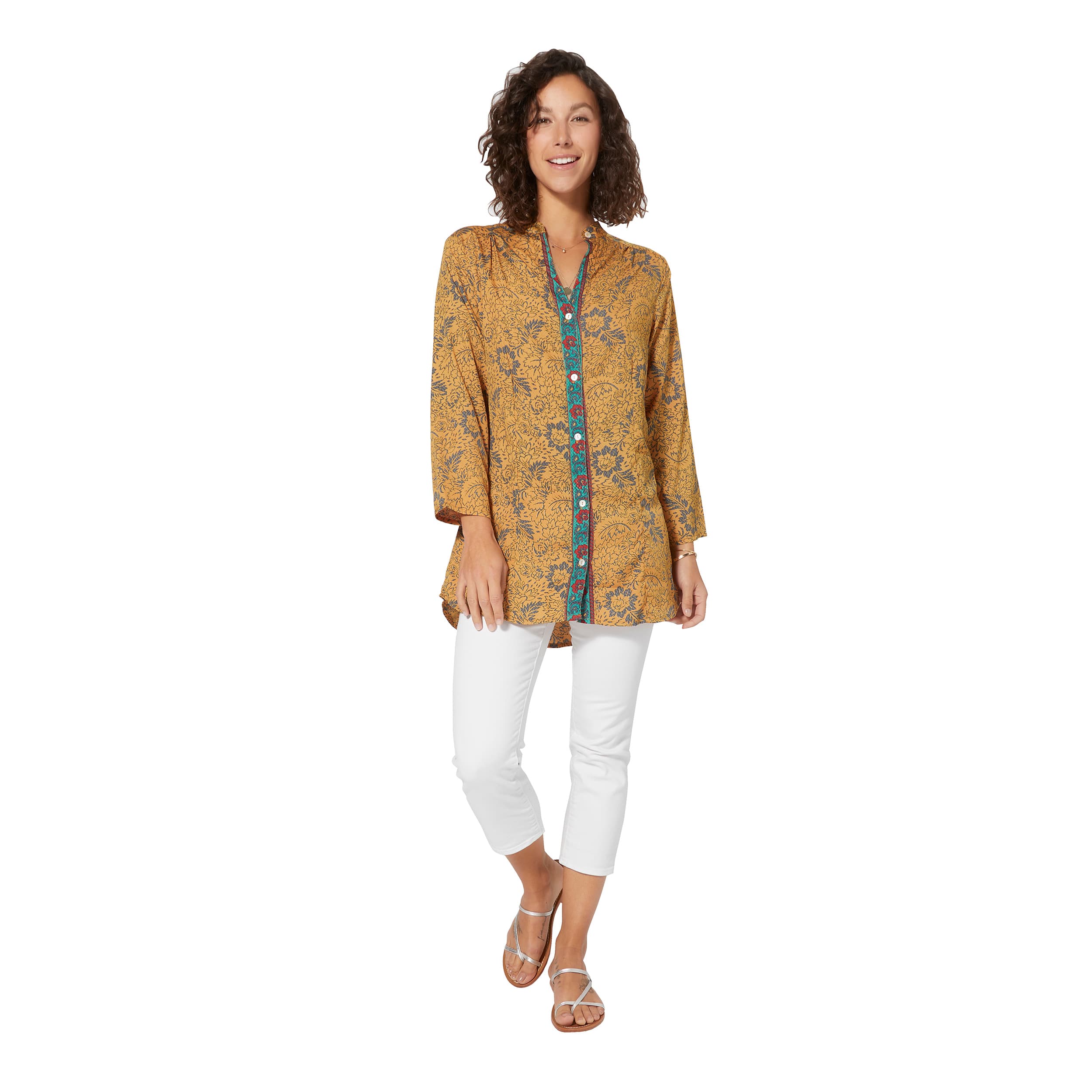 Tunique été manches longues Jimena - 100% polyester - Akoustik Online