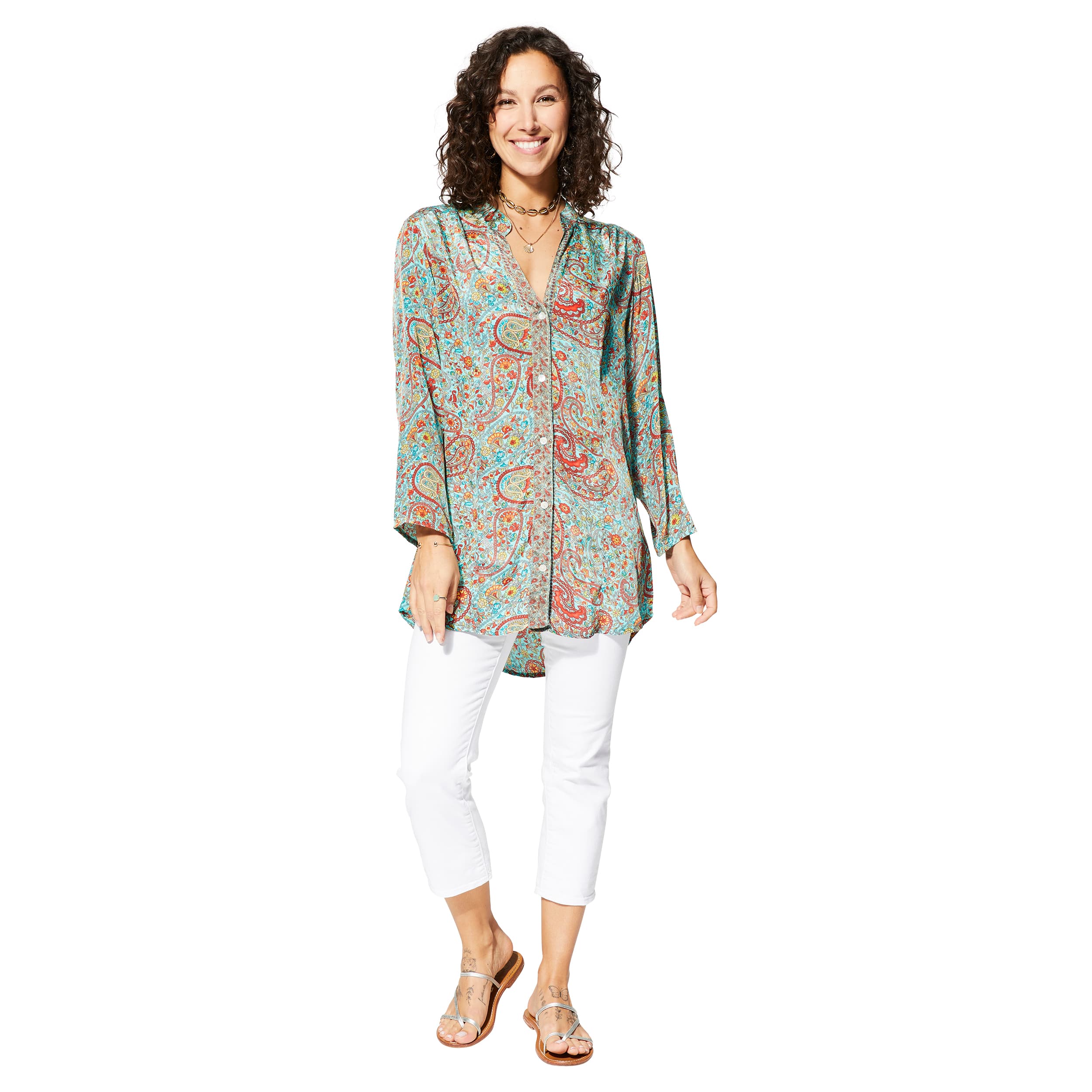 Tunique été manches longues Delora - 100% polyester - Akoustik Online