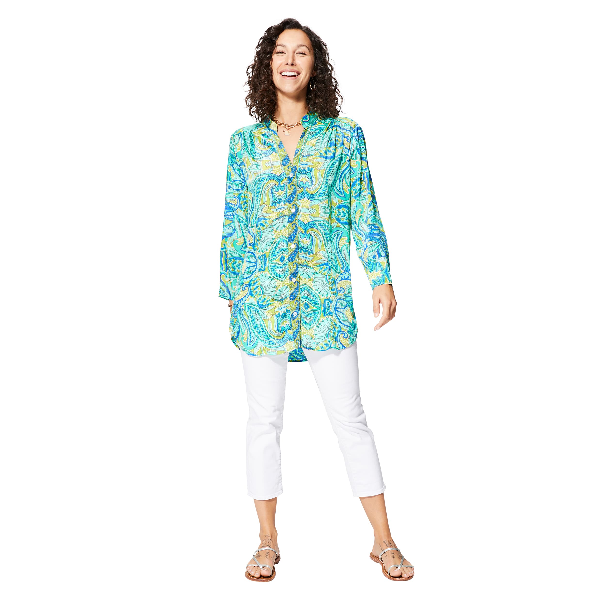 Tunique été manches longues Finella - 100% polyester - Akoustik Online
