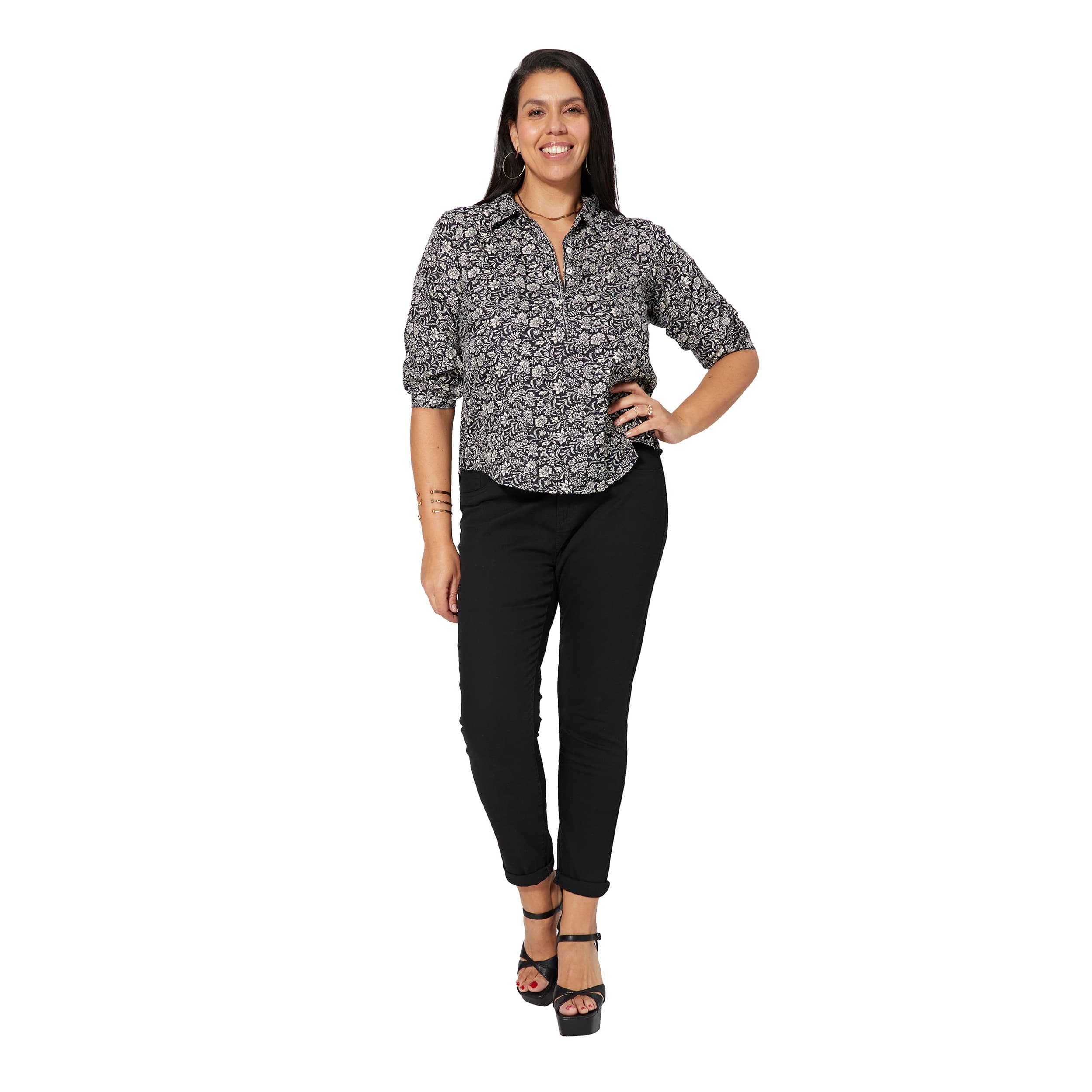 Tunique été manches 3/4 Kennedy - 100% polyester - Akoustik Online