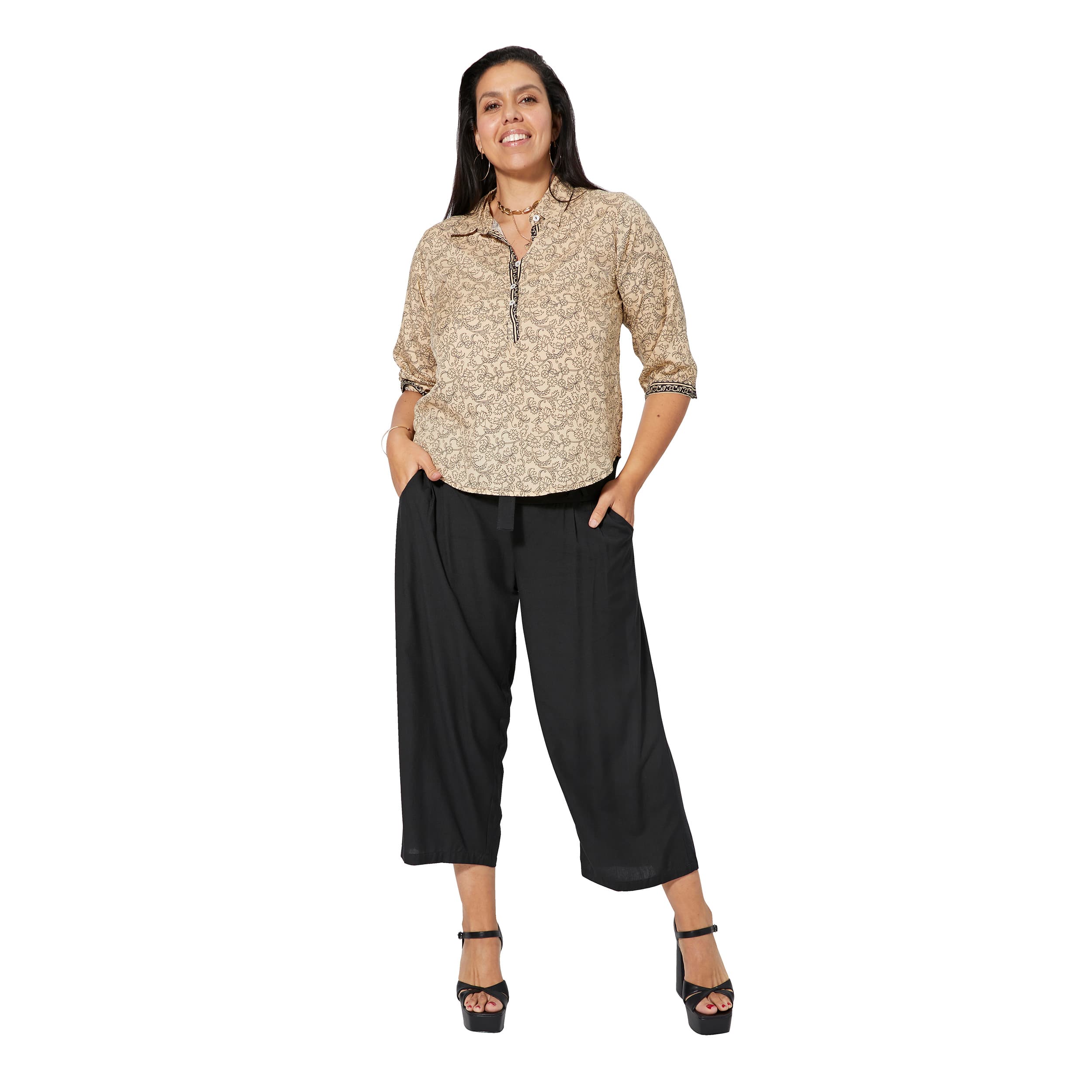 Tunique été manches 3/4 Devdan - 100% polyester - Akoustik Online