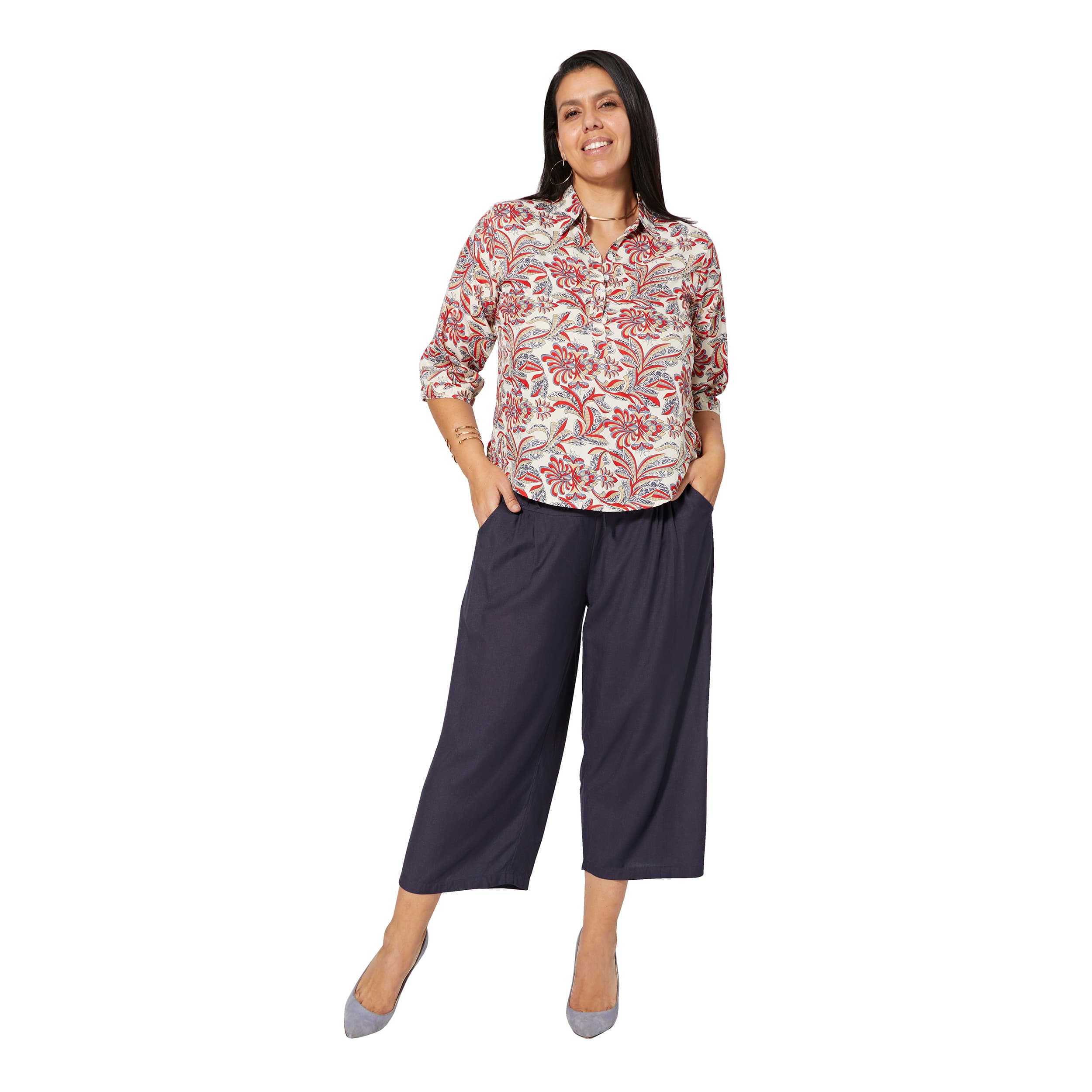 Tunique été manches 3/4 Clytia - 100% polyester - Akoustik Online