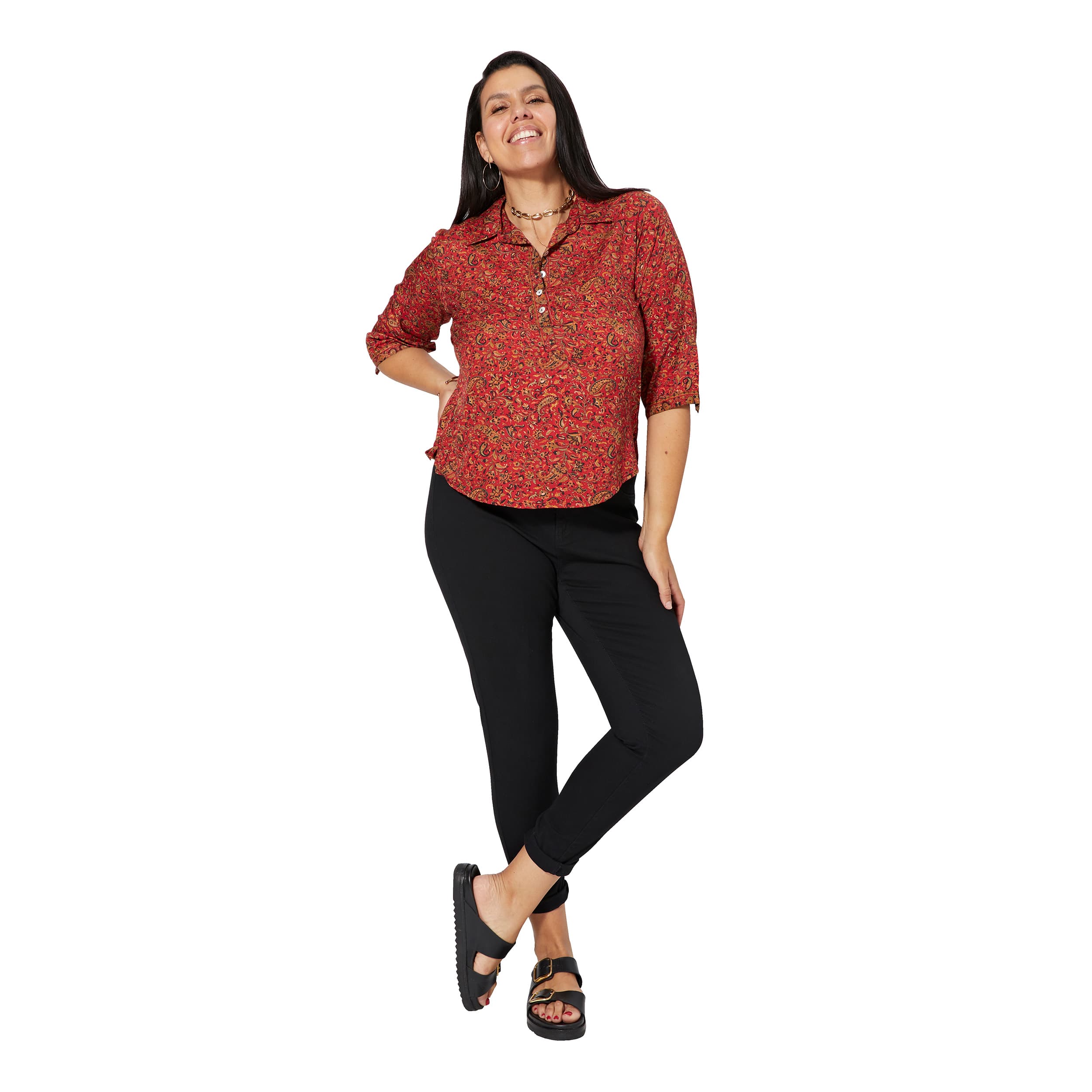 Tunique été manches 3/4 Liron - 100% polyester - Akoustik Online