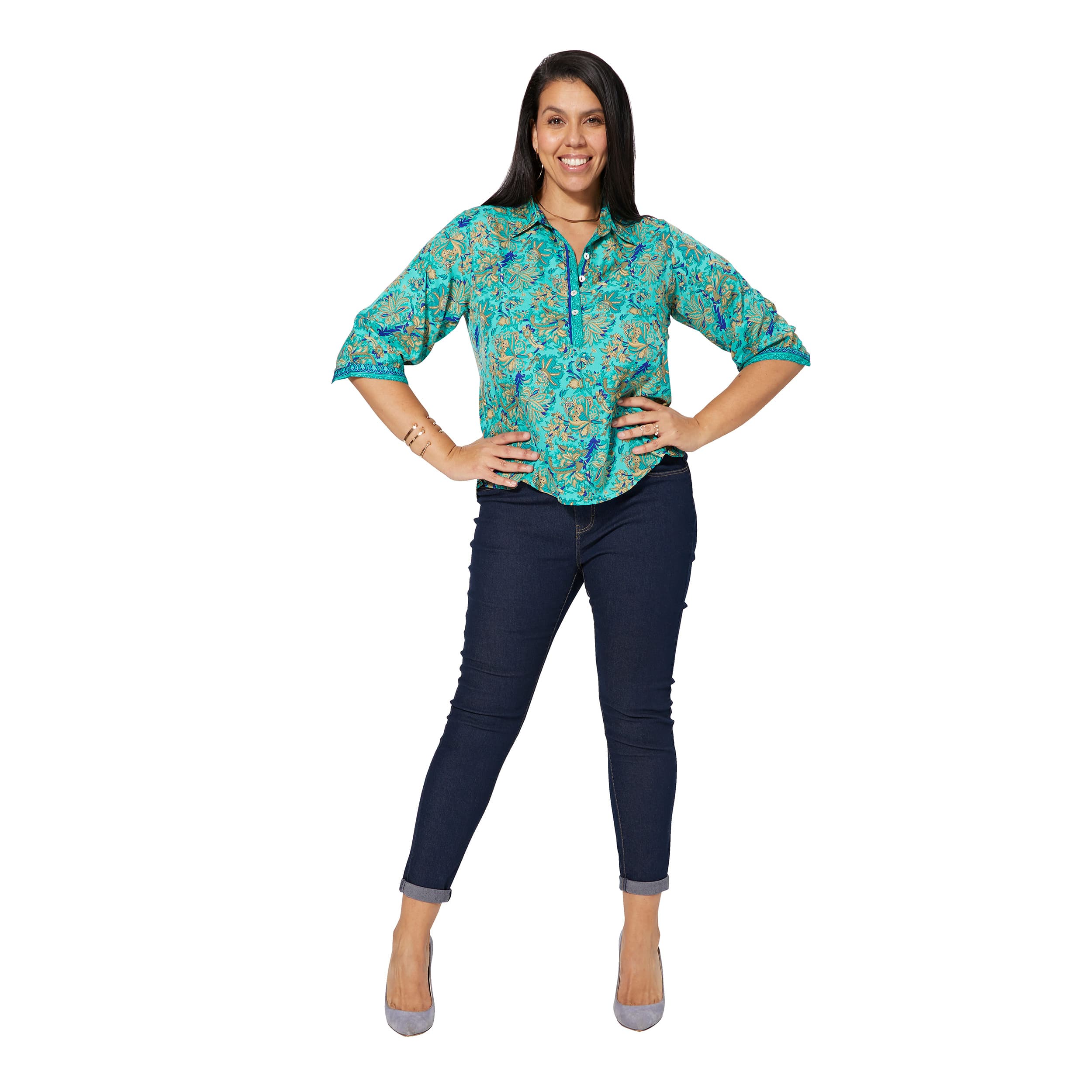 Tunique été manches 3/4 Fabienne - 100% polyester - Akoustik Online