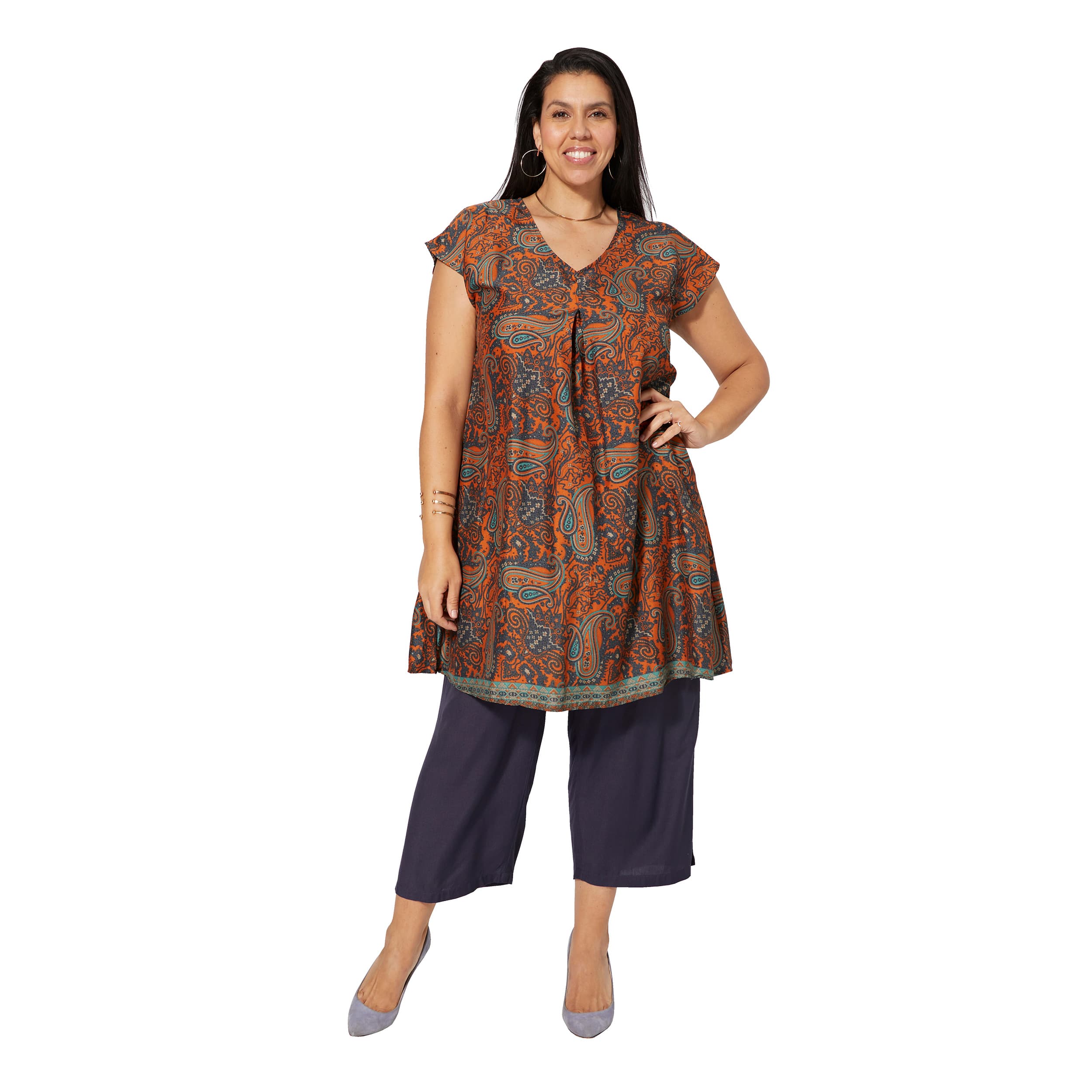 Tunique été manches courtes Falk - 100% polyester - Akoustik Online