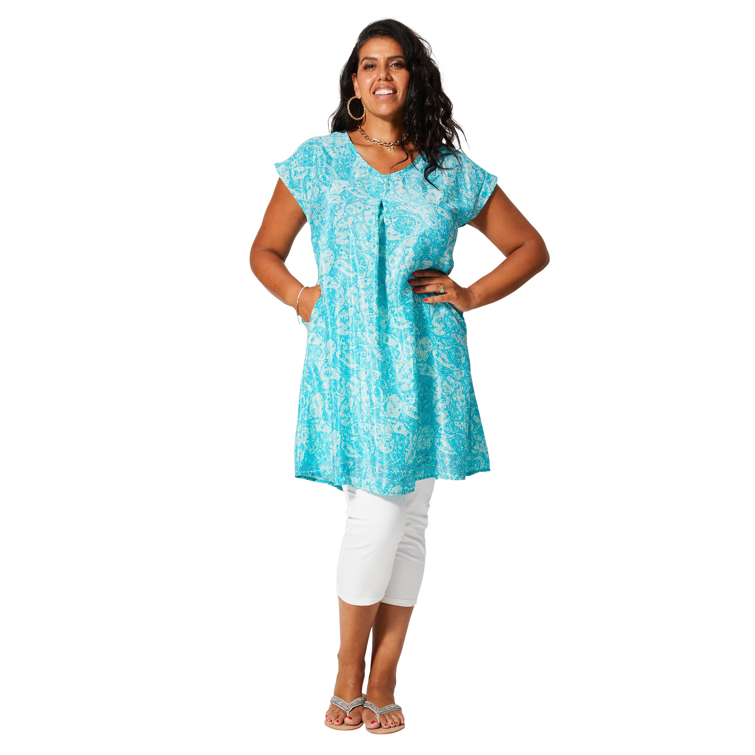 Tunique été manches courtes Citlali - 100% polyester - Akoustik Online