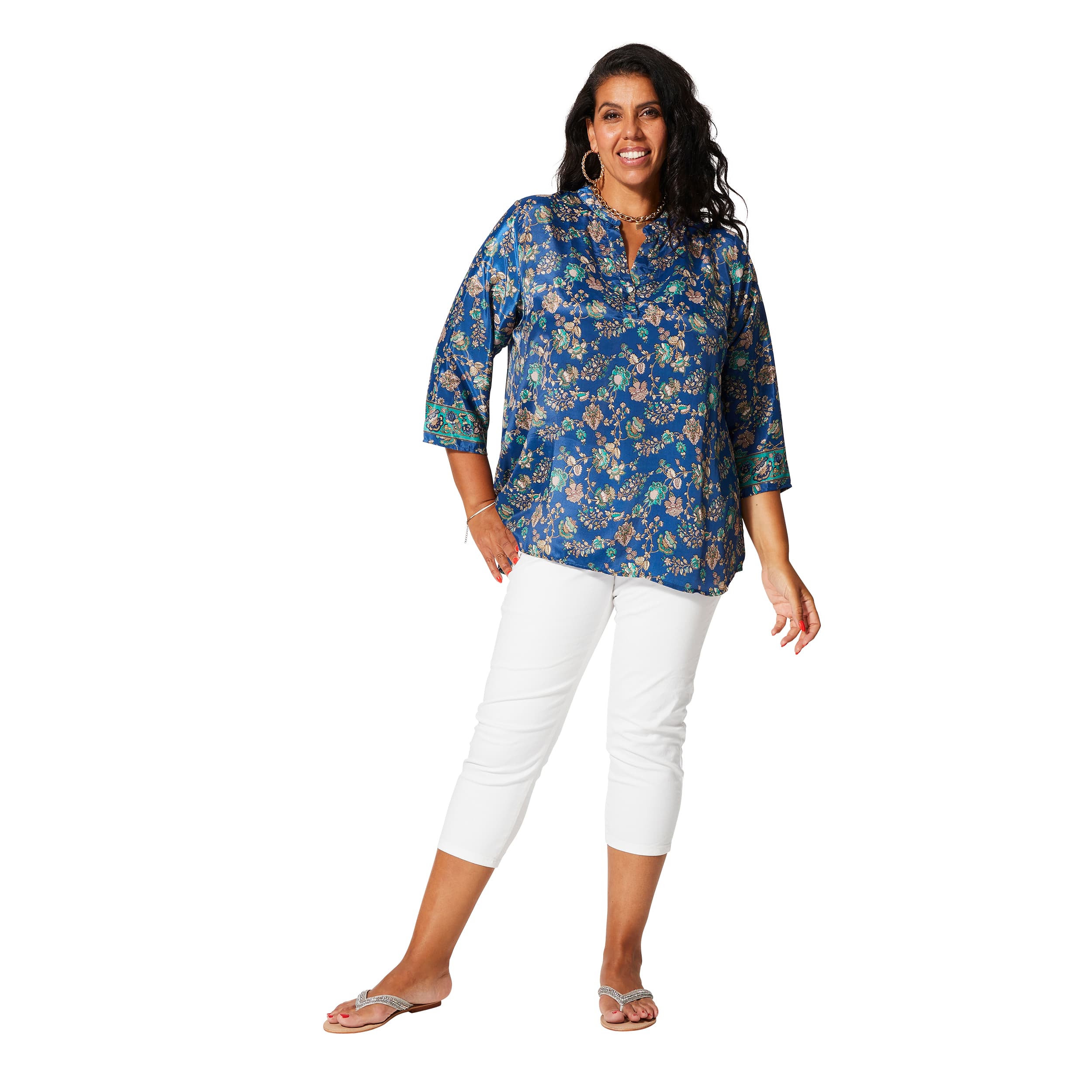 Tunique été manches 3/4 Nevio - 100% polyester - Akoustik Online