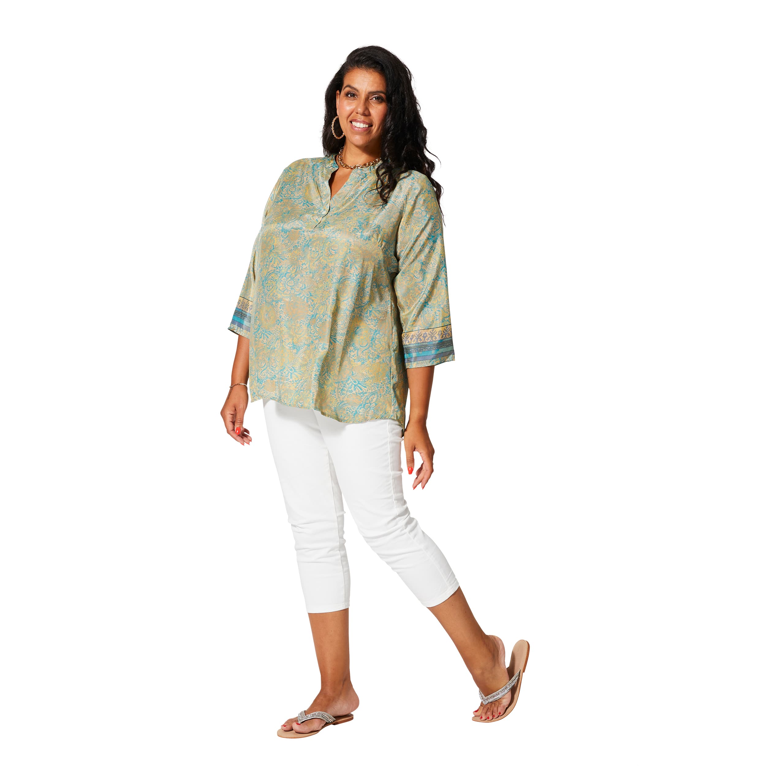 Tunique été manches 3/4 Miroslawa - 100% polyester - Akoustik Online