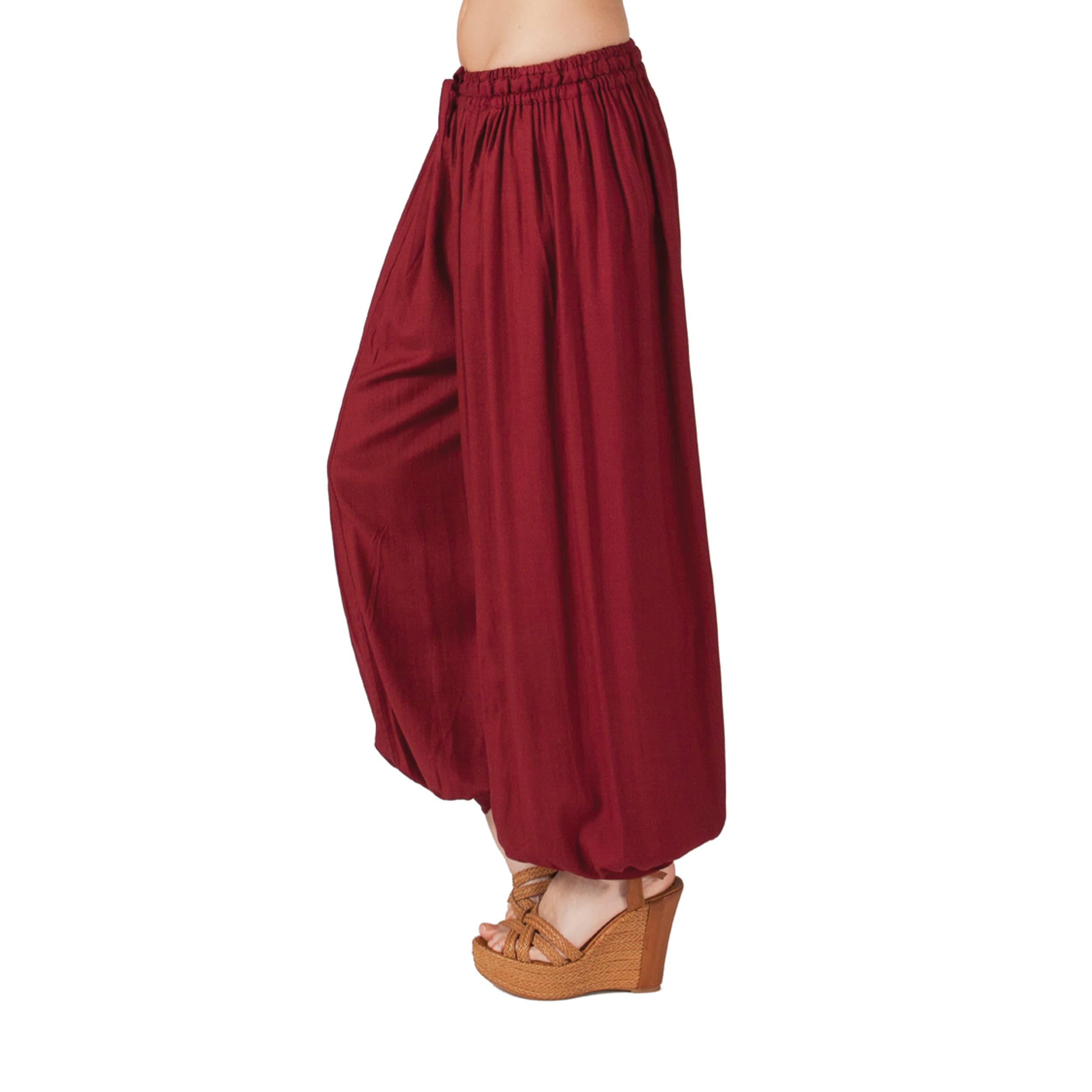 Pantalon été long Jakob - 100% rayonne - bordeaux - Akoustik Online