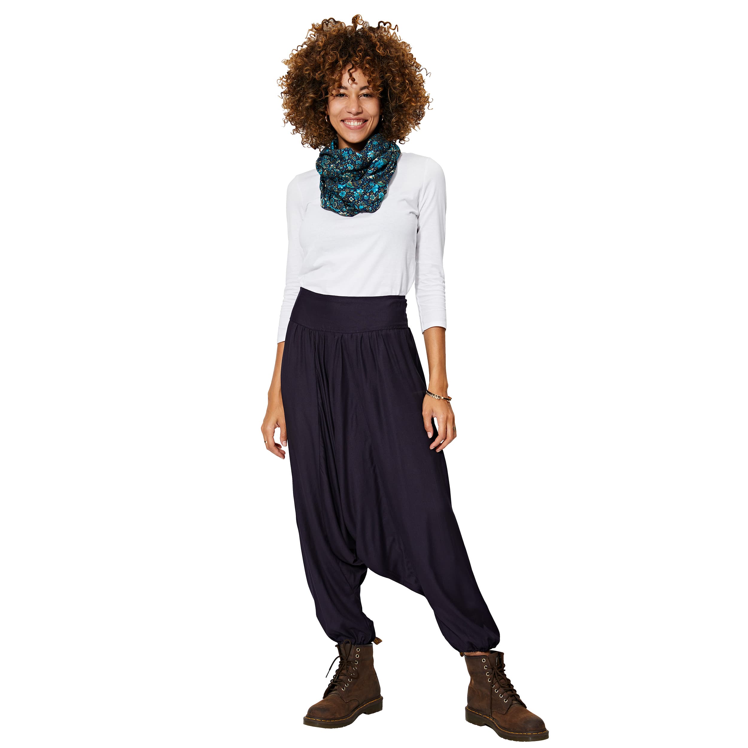 Sarouel été long Cali - 100% rayonne - bleu marine - Akoustik Online