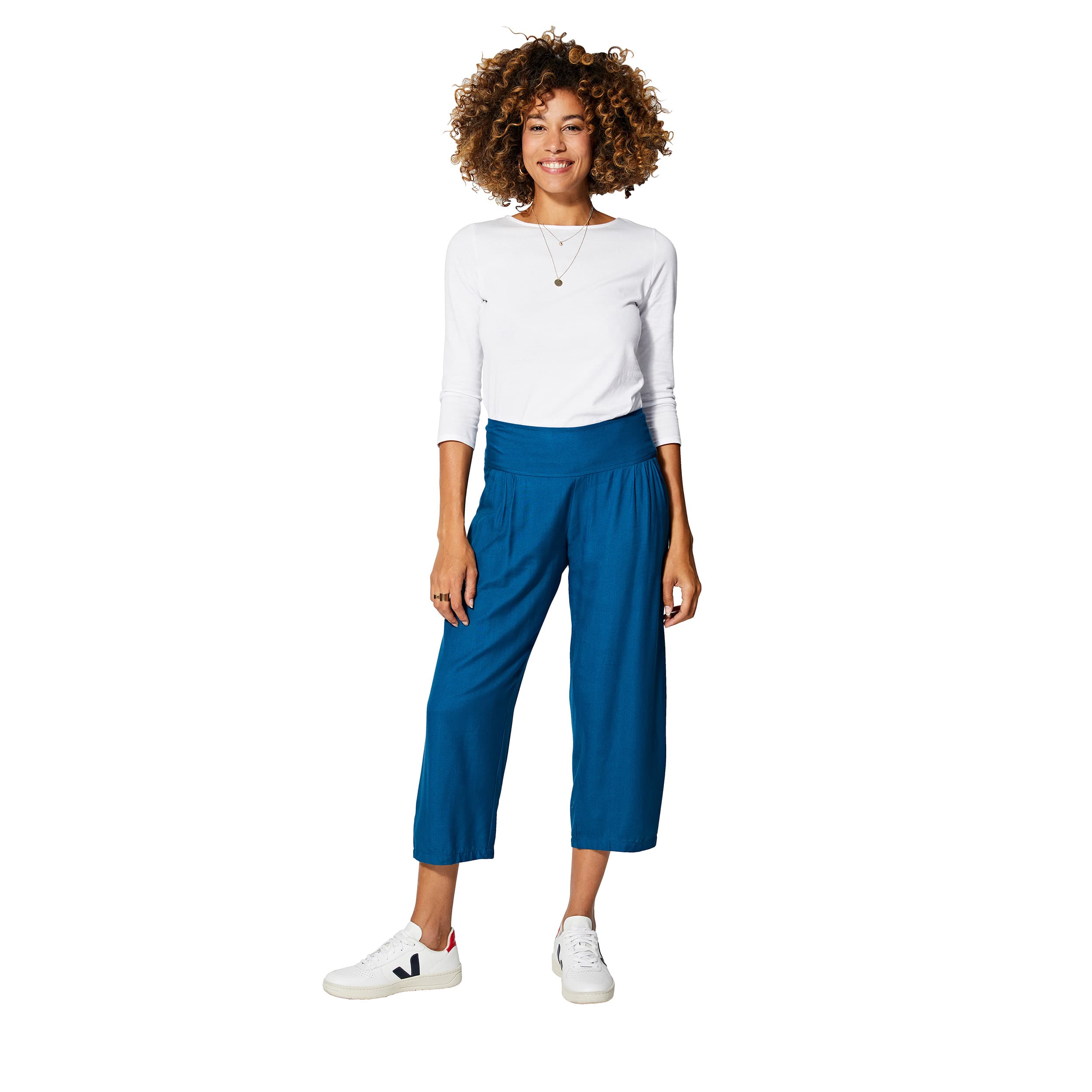 Pantalon été mi-long Sanjay - 100% rayonne - petrole - Akoustik Online