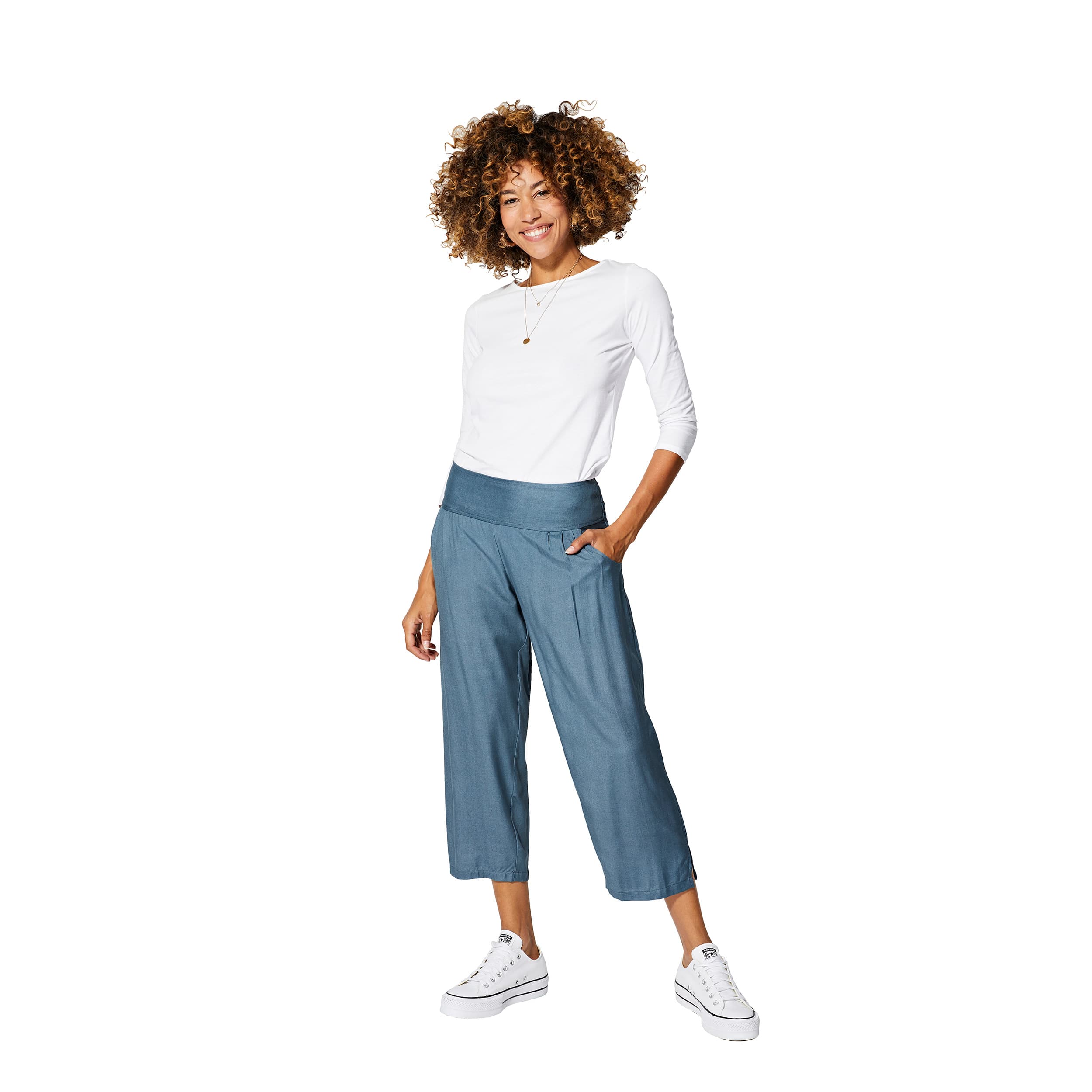 Pantalon été mi-long Sophronia - 100% rayonne - gris - Akoustik Online