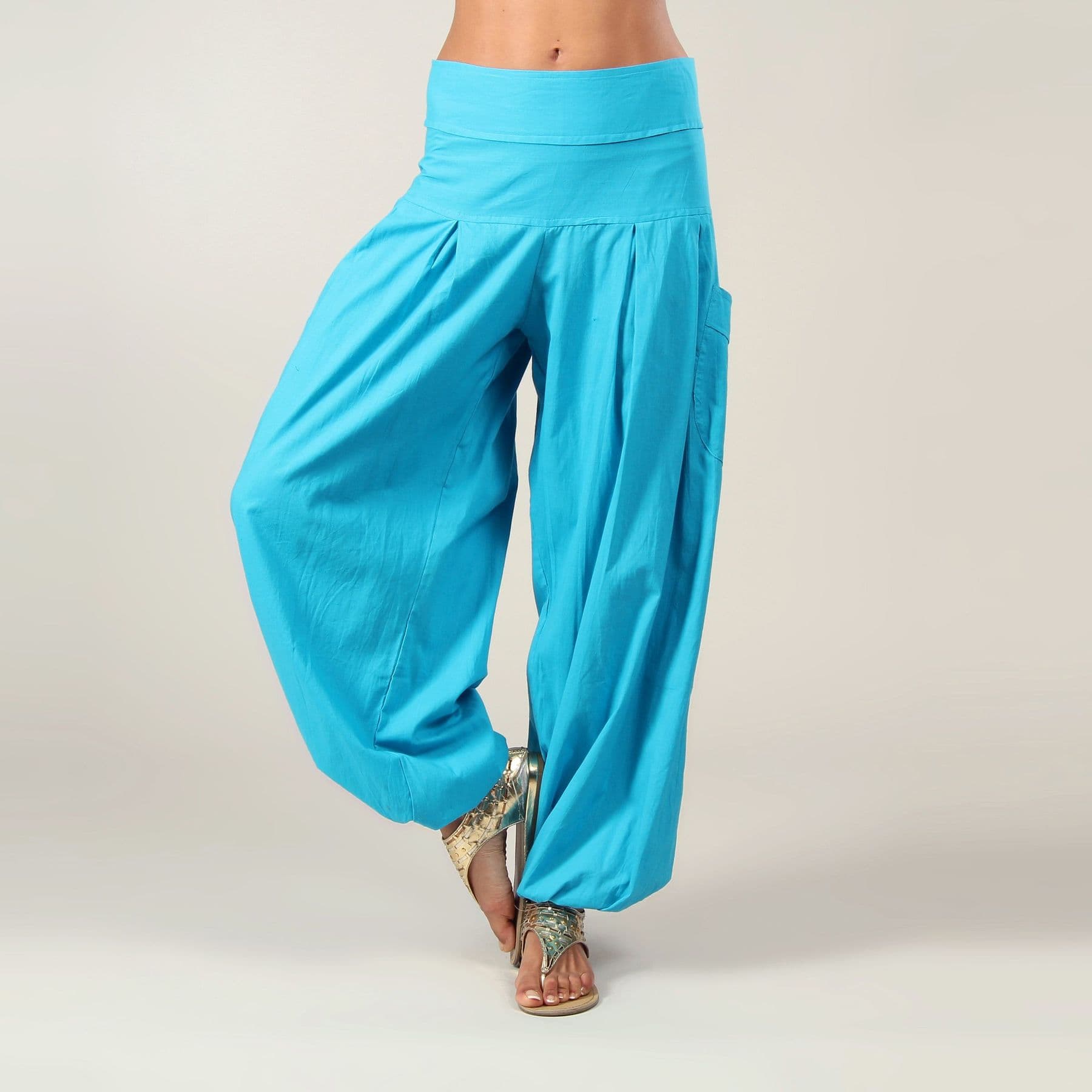 Pantalon été long Rocío - 100% rayonne - turquoise - Akoustik Online