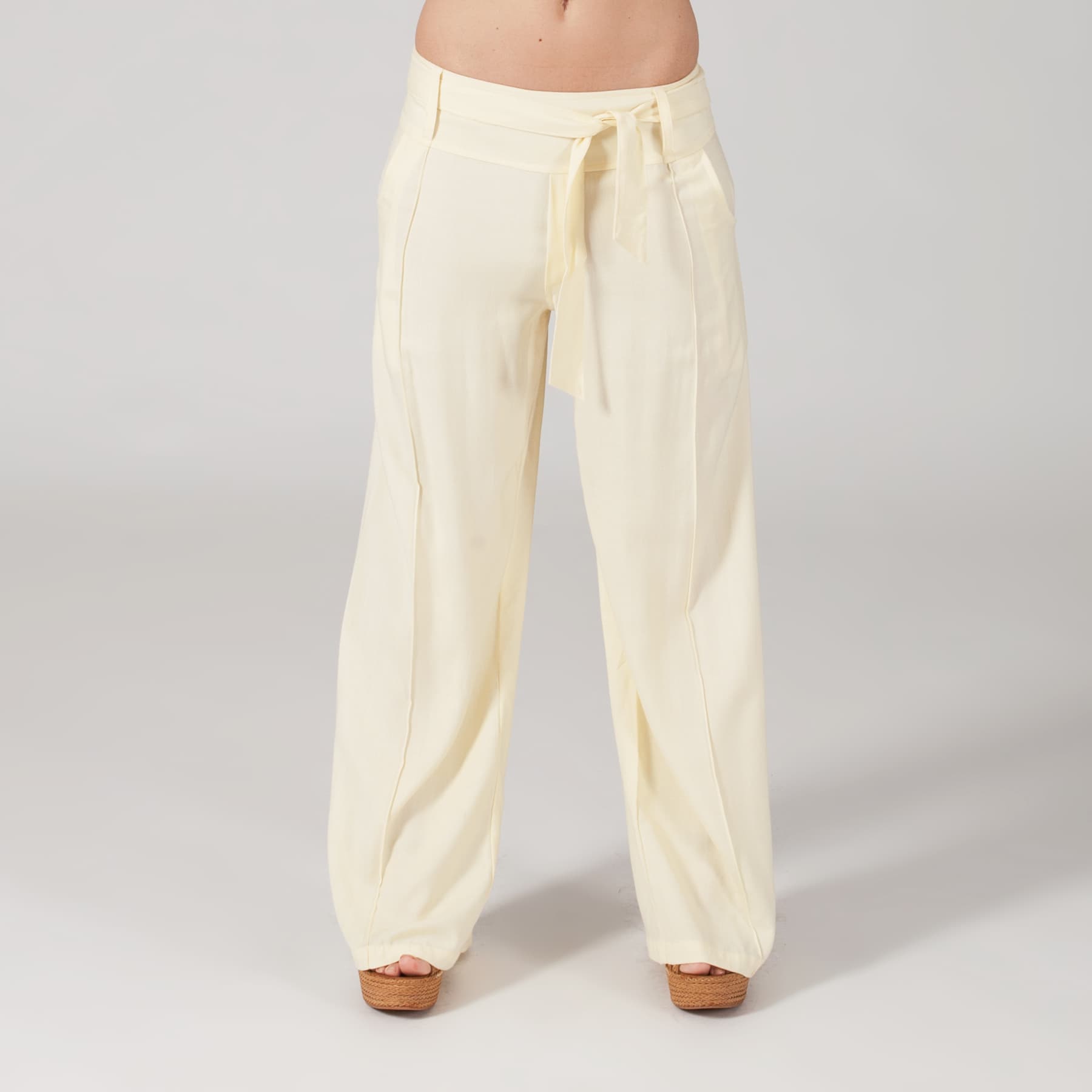 Pantalon été long Liza - 100% rayonne - creme - Akoustik Online