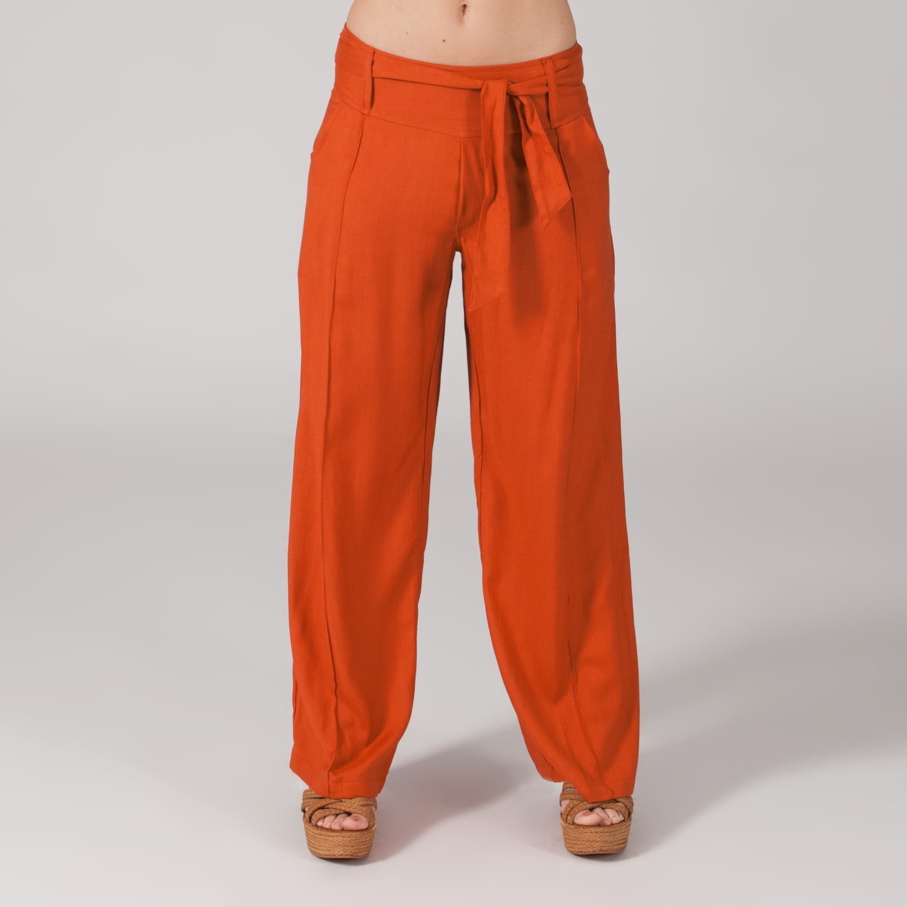 Pantalon été long Jen - 100% rayonne - orange - Akoustik Online