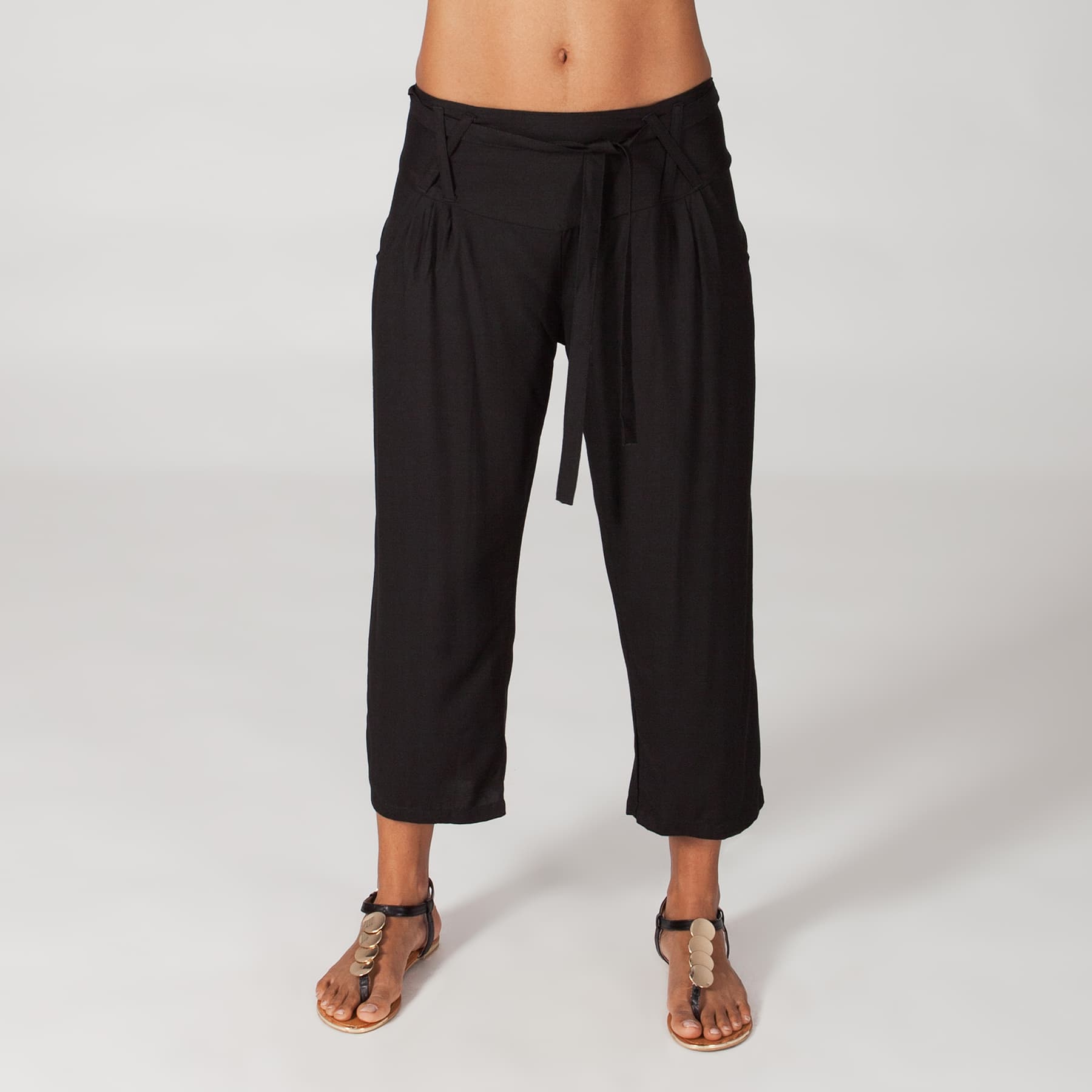 Pantalon été mi-long Panther - 100% rayonne - noir - Akoustik Online