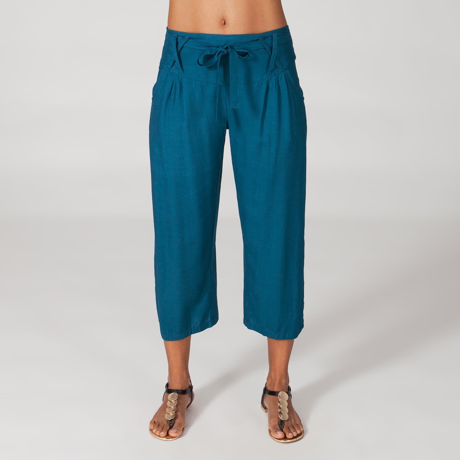 Pantalon été mi-long Bilge - 100% rayonne - petrole - Akoustik Online