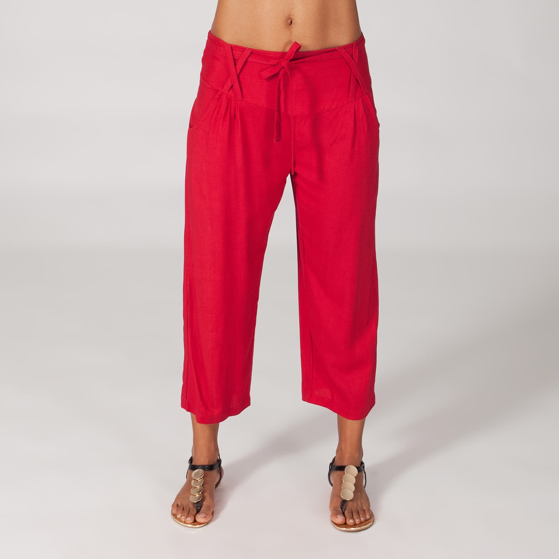 Pantalon été mi-long Zeki - 100% rayonne - rose - Akoustik Online