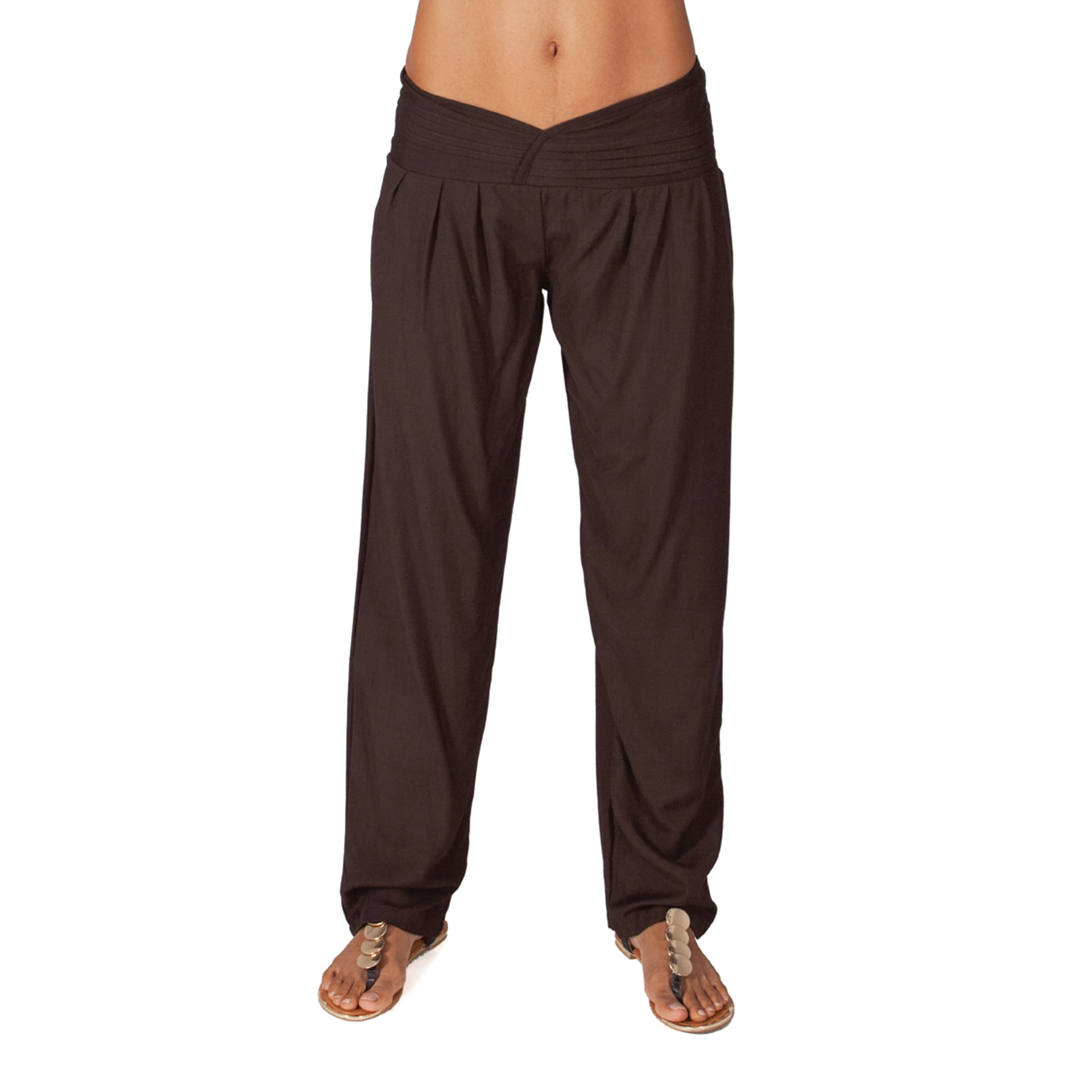 Pantalon été long Arcadia - 100% rayonne - chocolat - Akoustik Online