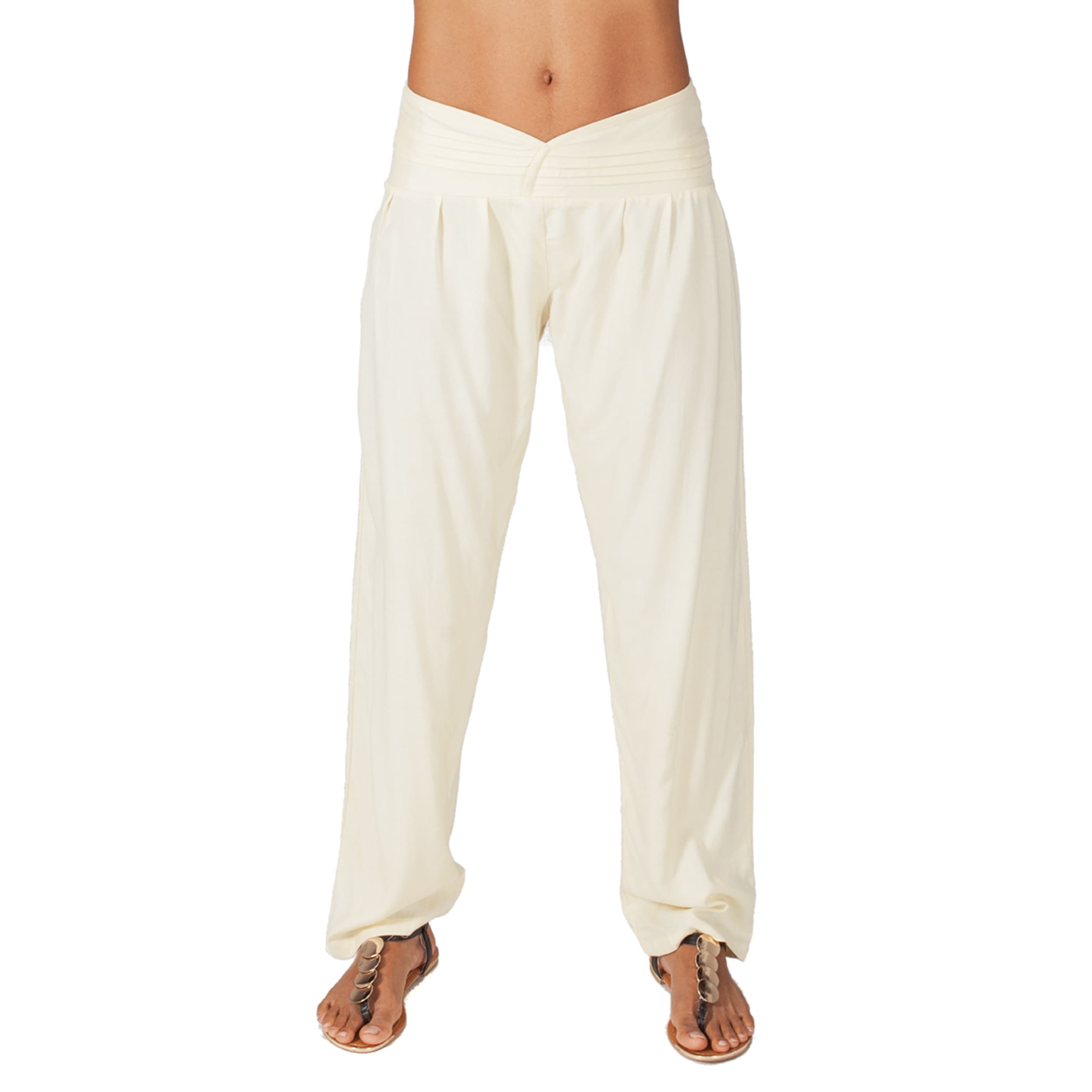 Pantalon été long Davis - 100% rayonne - creme - Akoustik Online