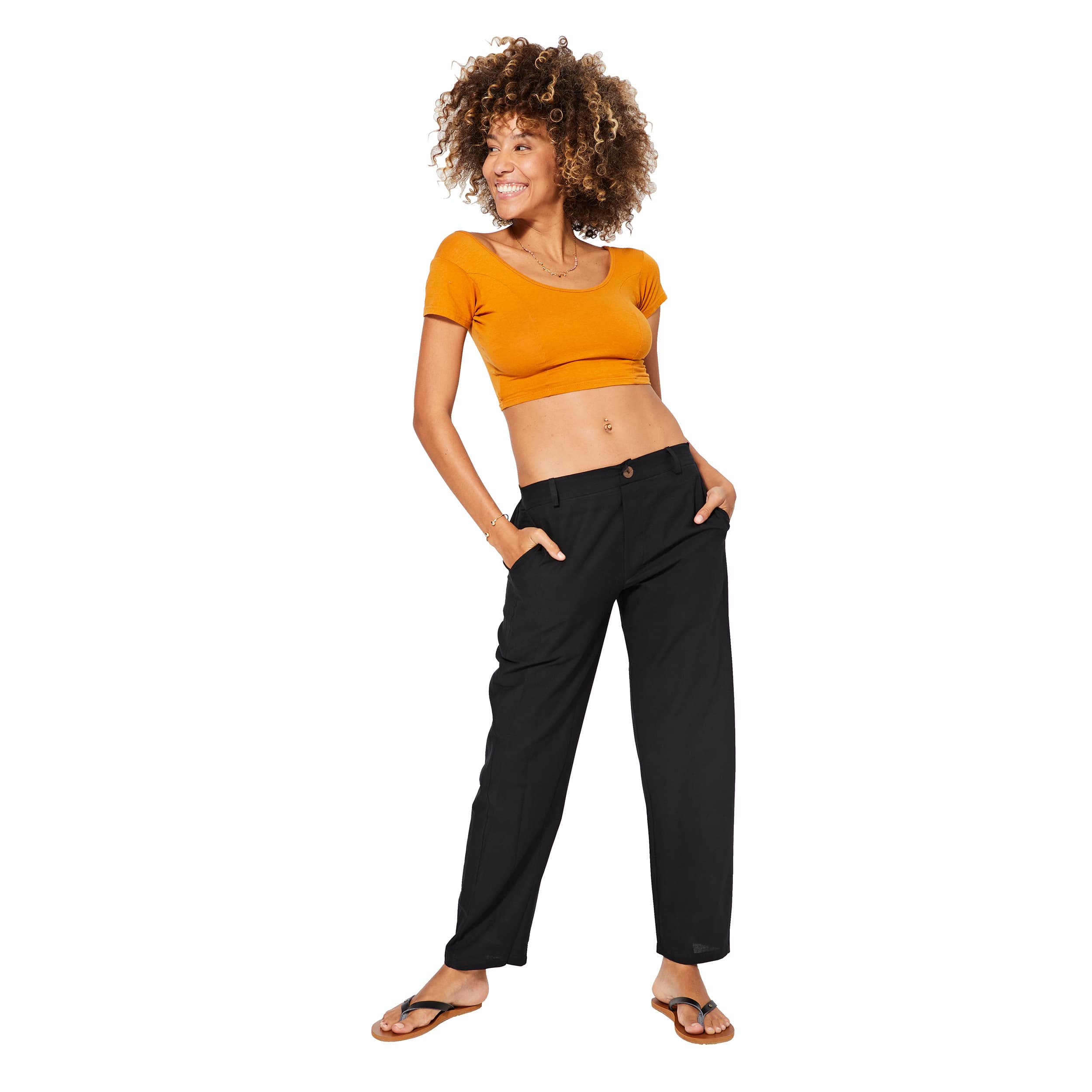 Pantalon été long Luchjo - 100% coton - noir - Akoustik Online