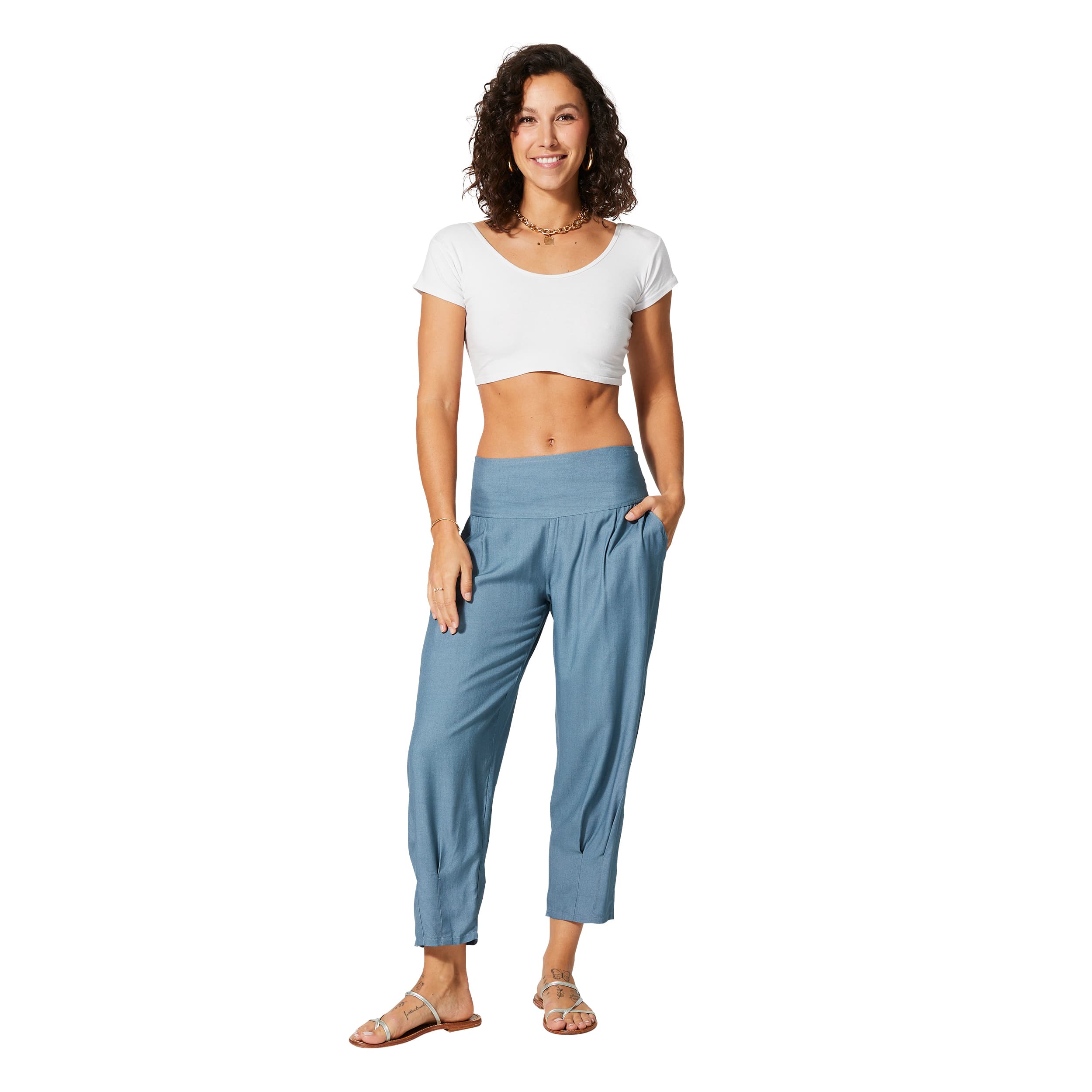Pantalon été mi-long Vincentas - 100% rayonne - gris - Akoustik Online