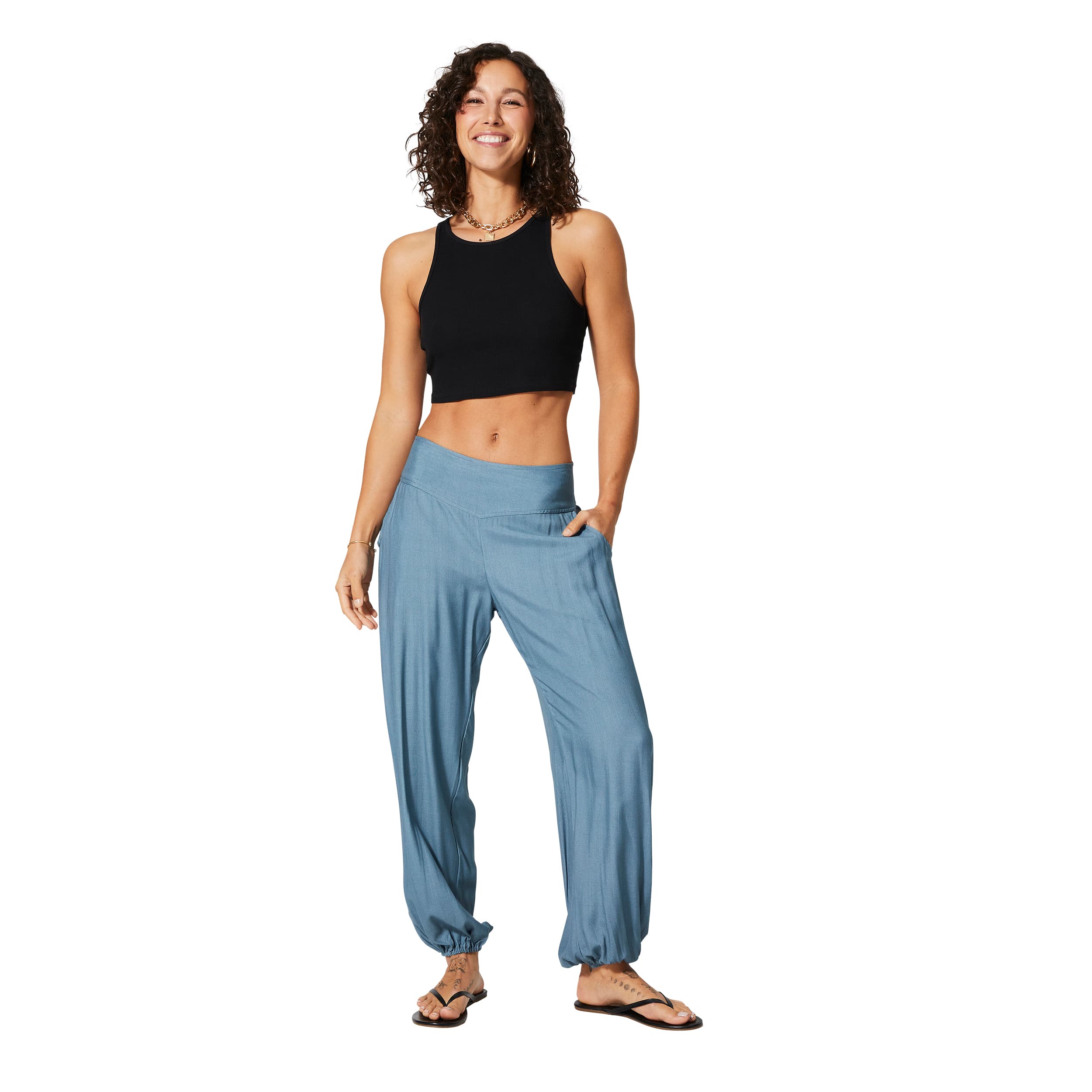 Pantalon été long Myron - 100% rayonne - gris - Akoustik Online