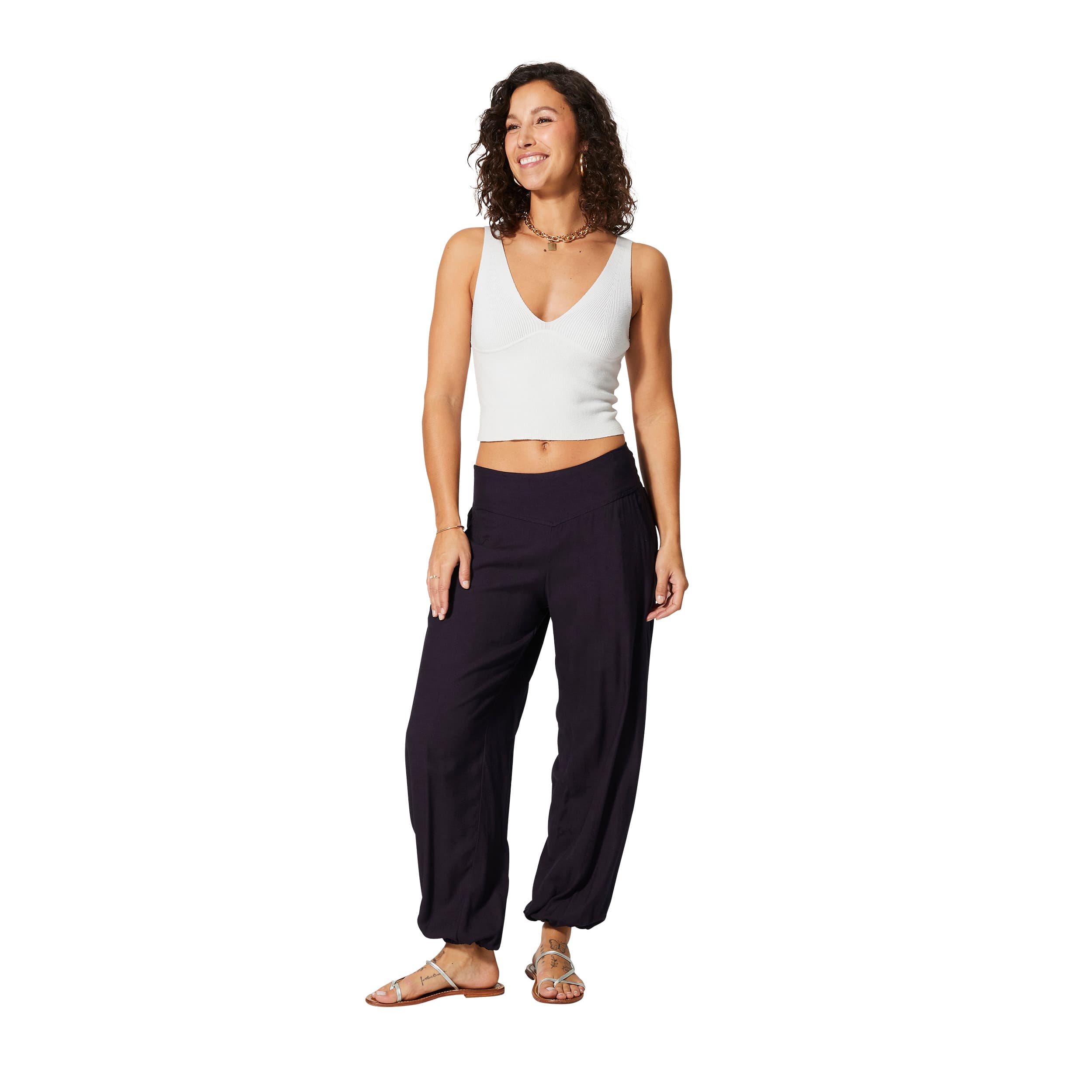 Pantalon été long Jaka - 100% rayonne - bleu marine - Akoustik Online