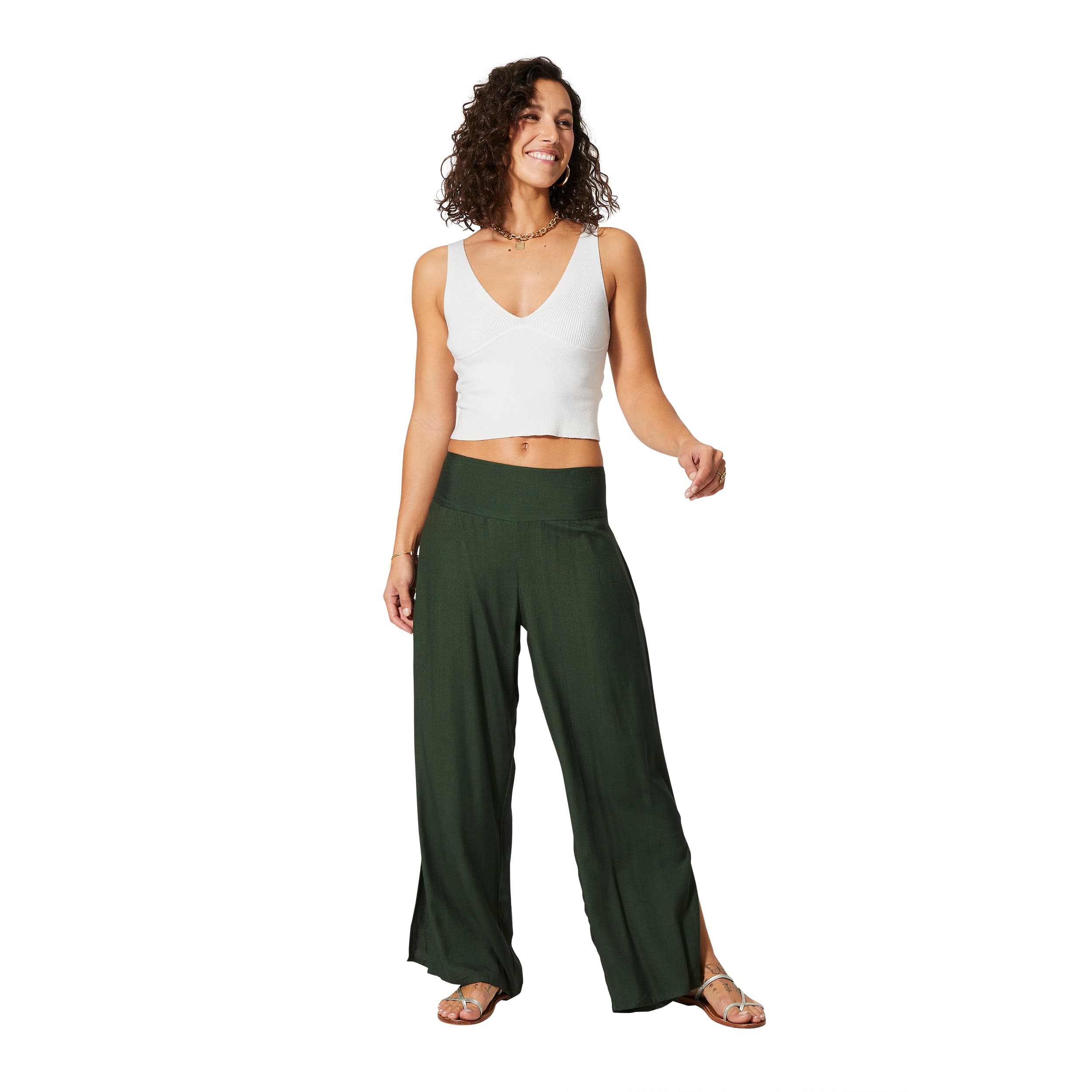Pantalon été long Heiner - 100% rayonne - kaki - Akoustik Online