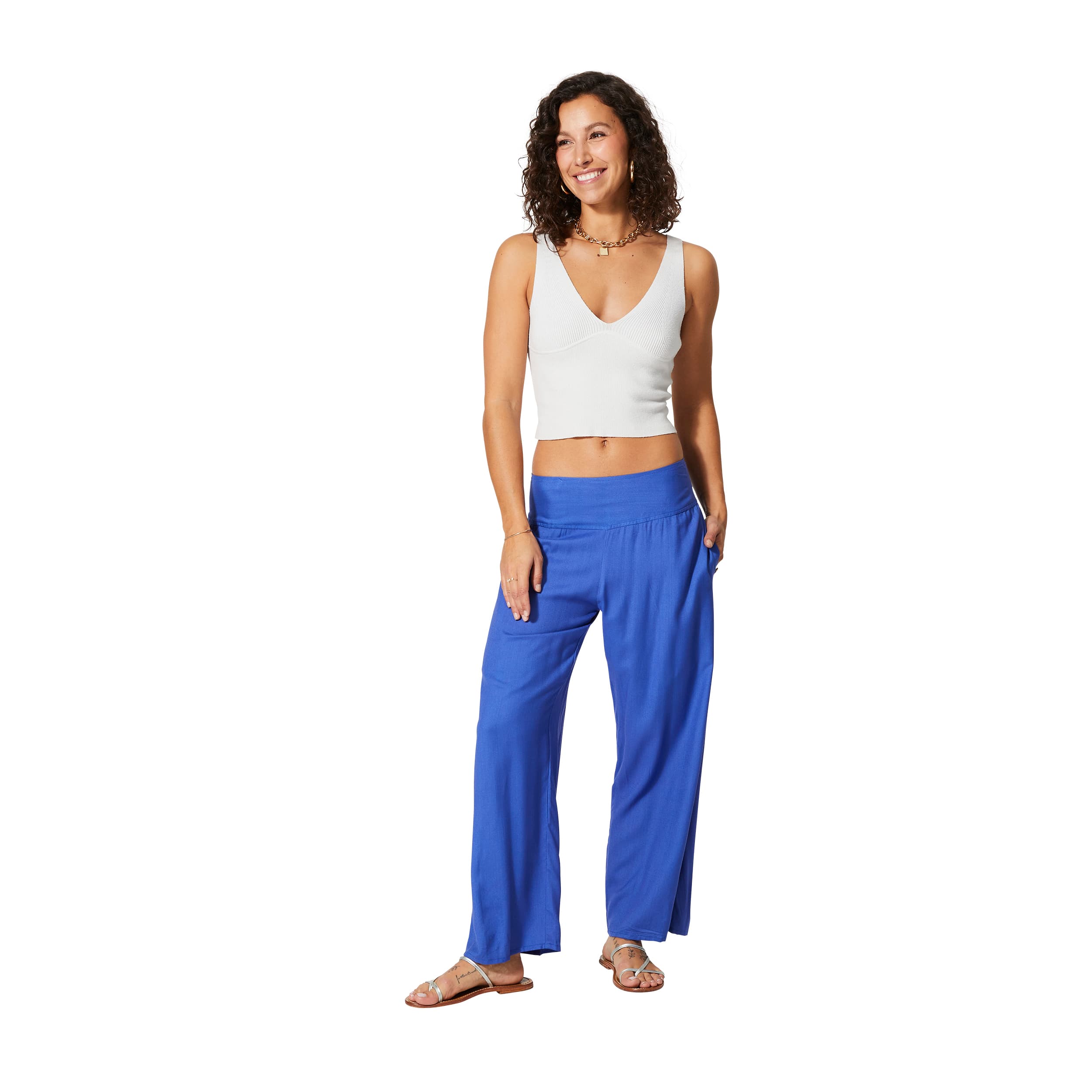 Pantalon été long Delshad - 100% rayonne - bleu - Akoustik Online