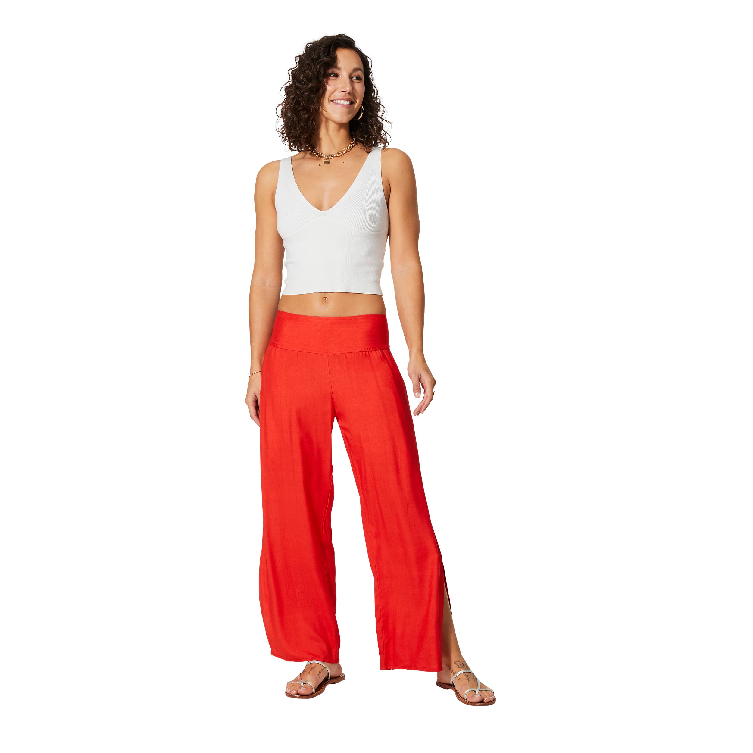Pantalon été long Dobromil - 100% rayonne - rouge - Akoustik Online