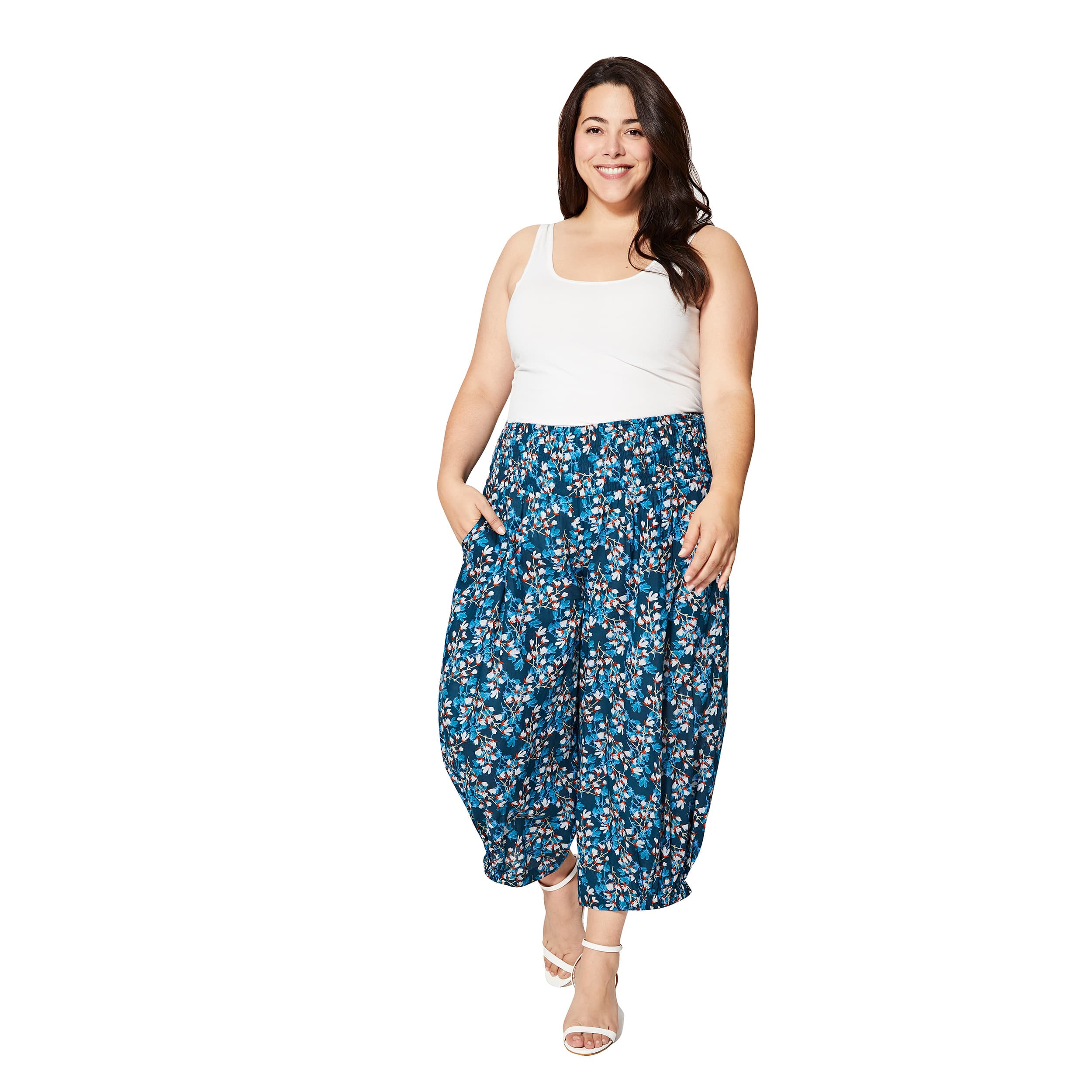 Pantalon été Ling - 100% coton - bleu, blanc, orange - Akoustik Online