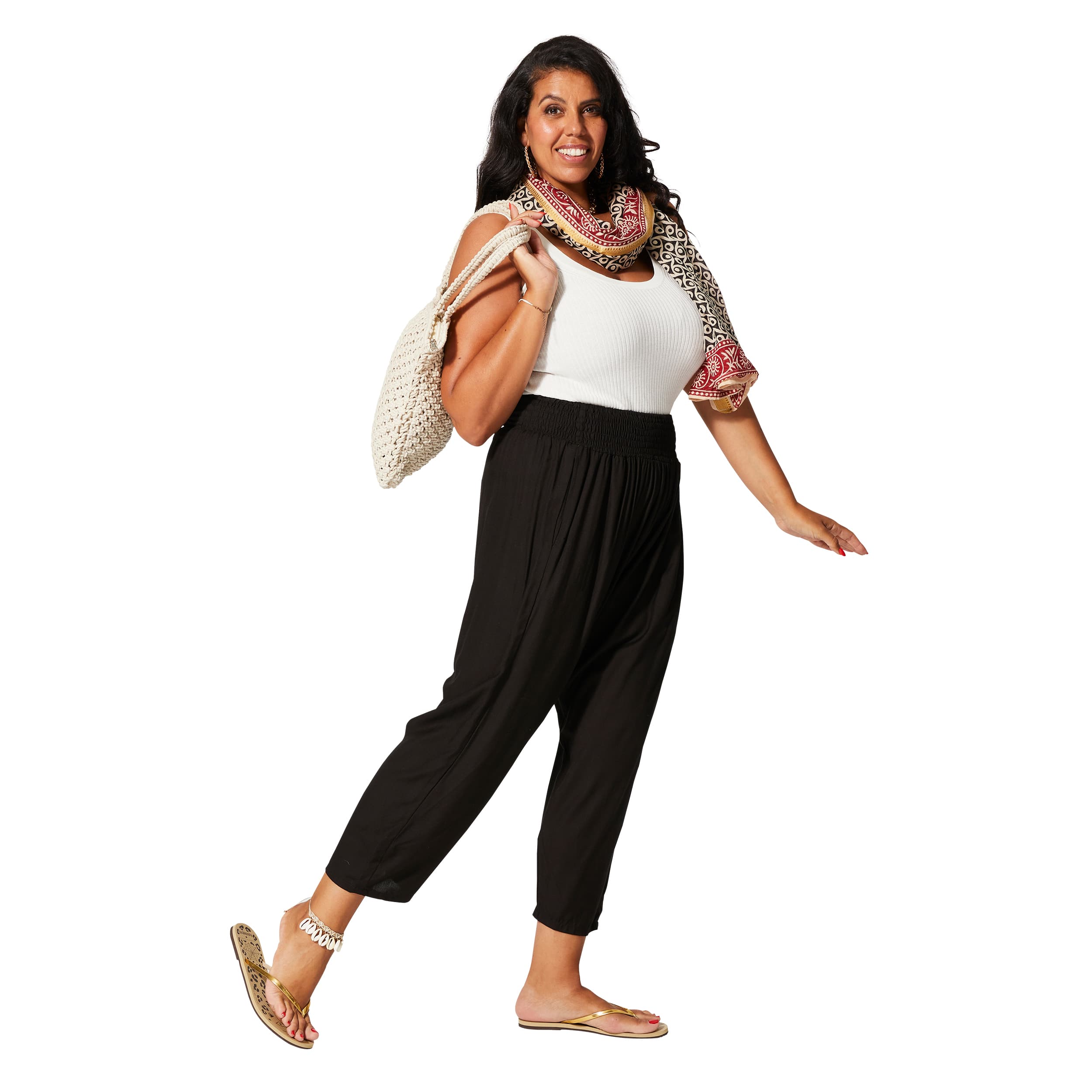 Pantalon été long Joana - 100% rayonne - noir - Akoustik Online