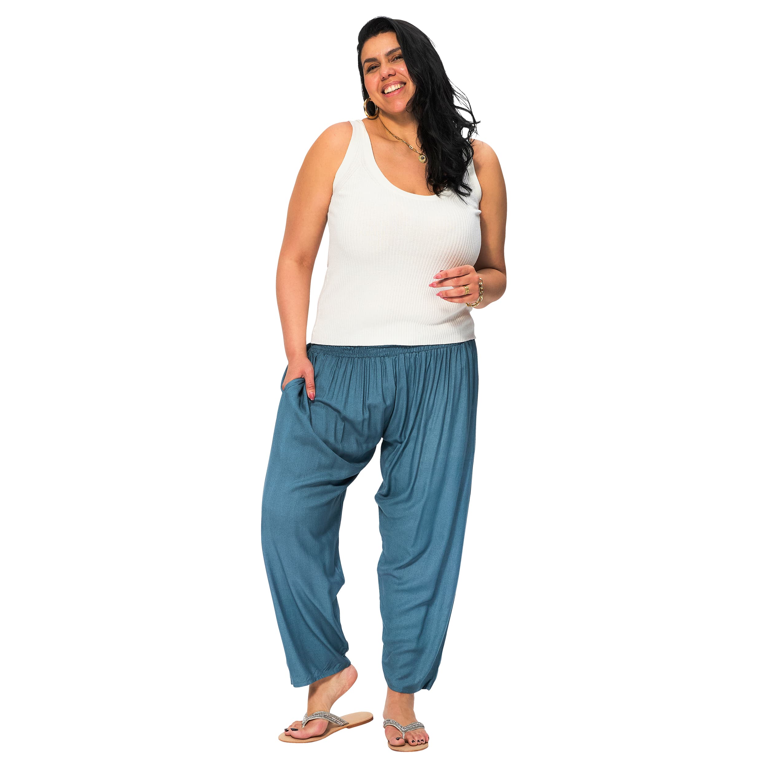Pantalon été long Primitiva - 100% rayonne - gris - Akoustik Online
