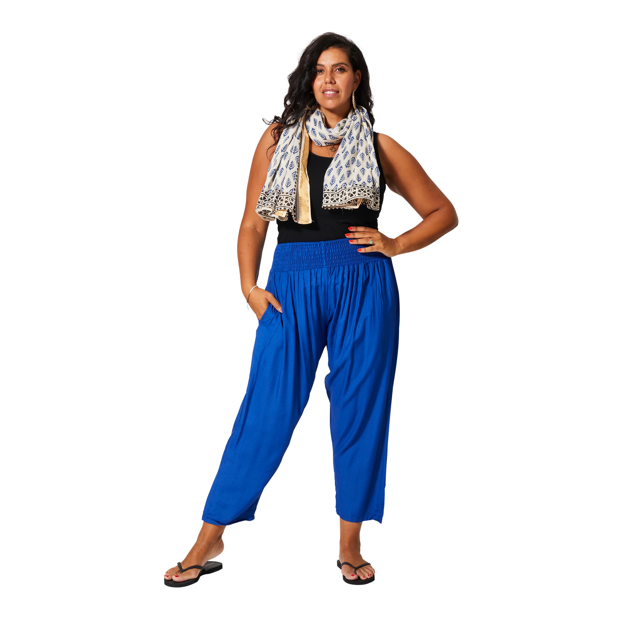 Pantalon été long Piri - 100% rayonne - bleu - Akoustik Online