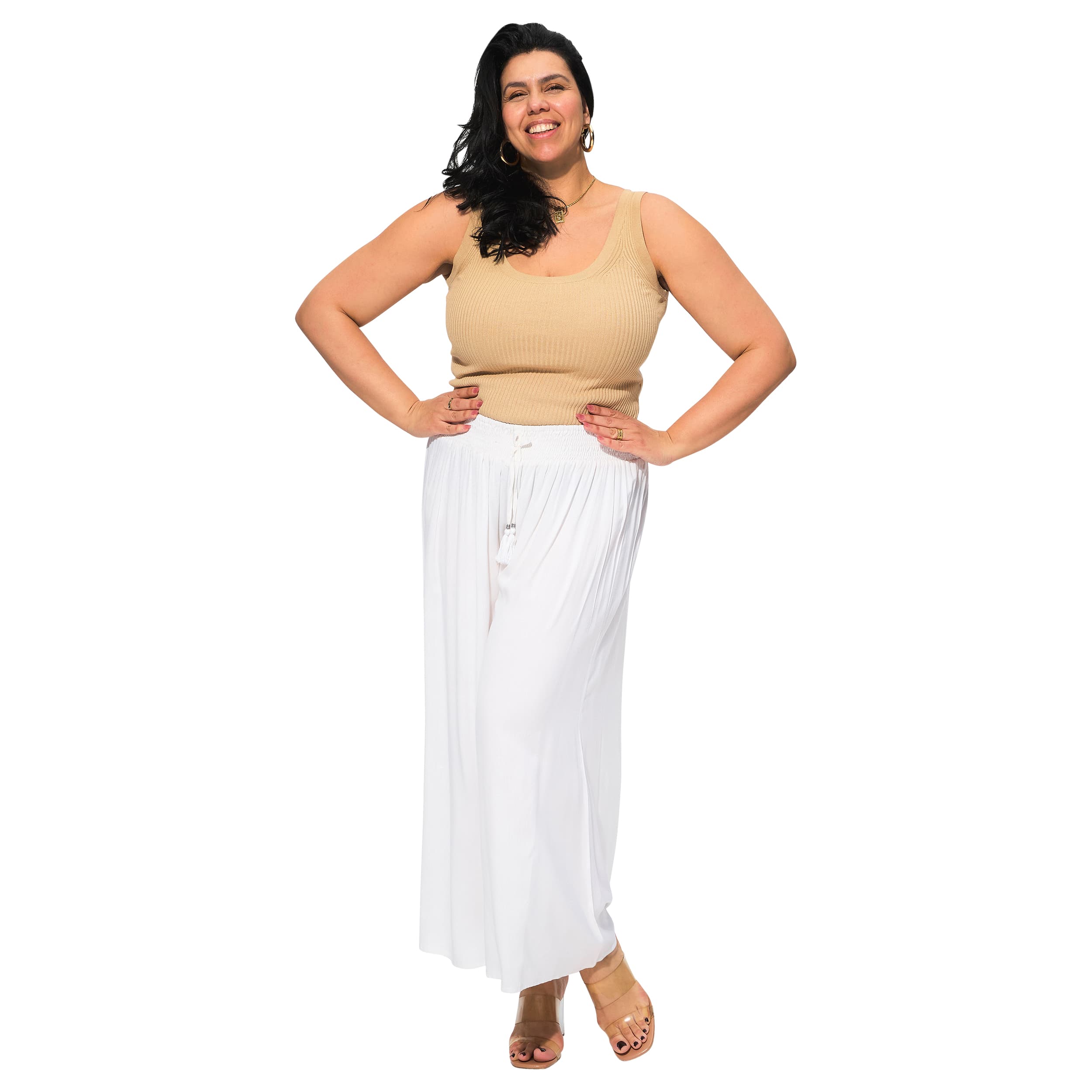Pantalon été long Marija - 100% rayonne - blanc - Akoustik Online