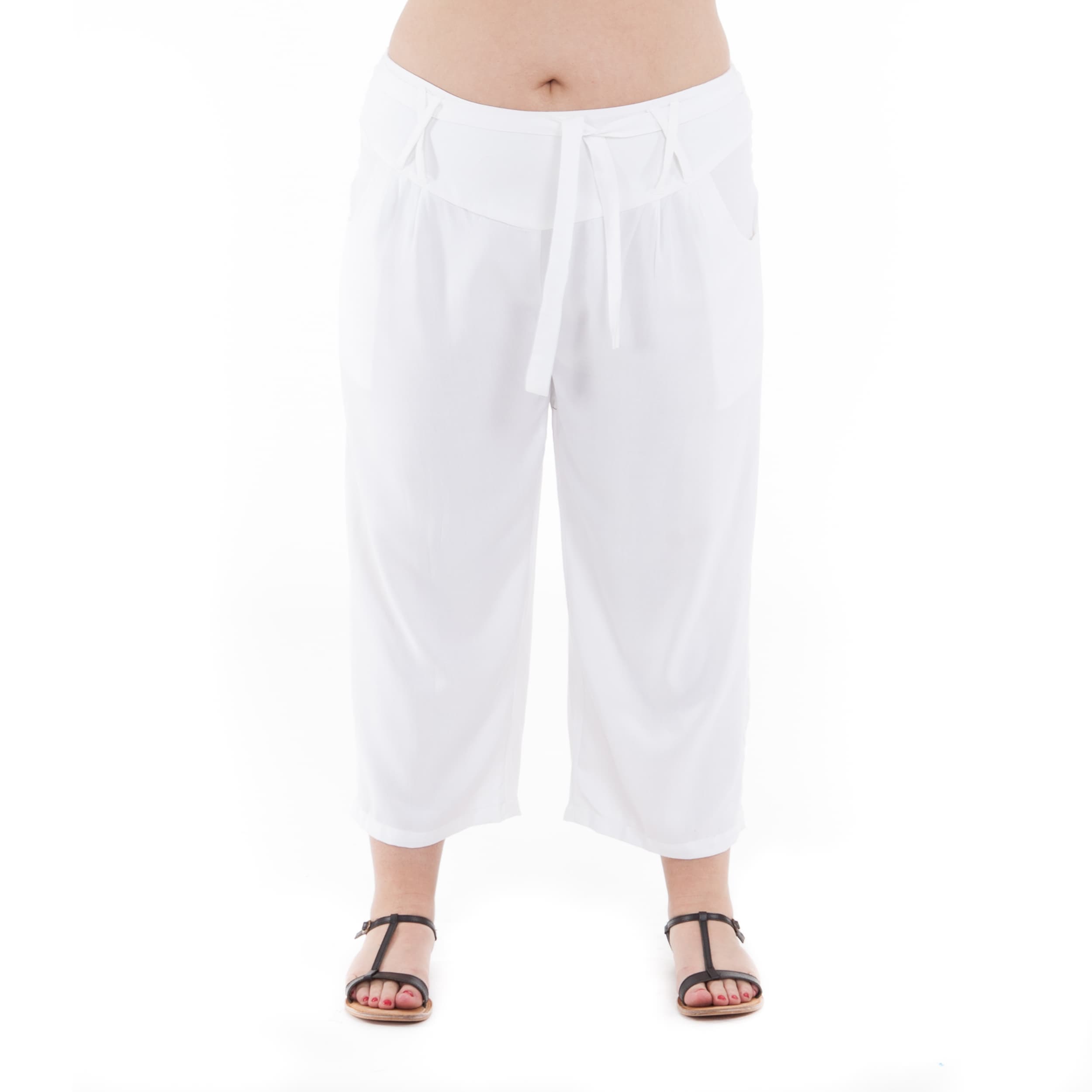 Pantalon été mi-long Juvenal - 100% rayonne - blanc - Akoustik Online