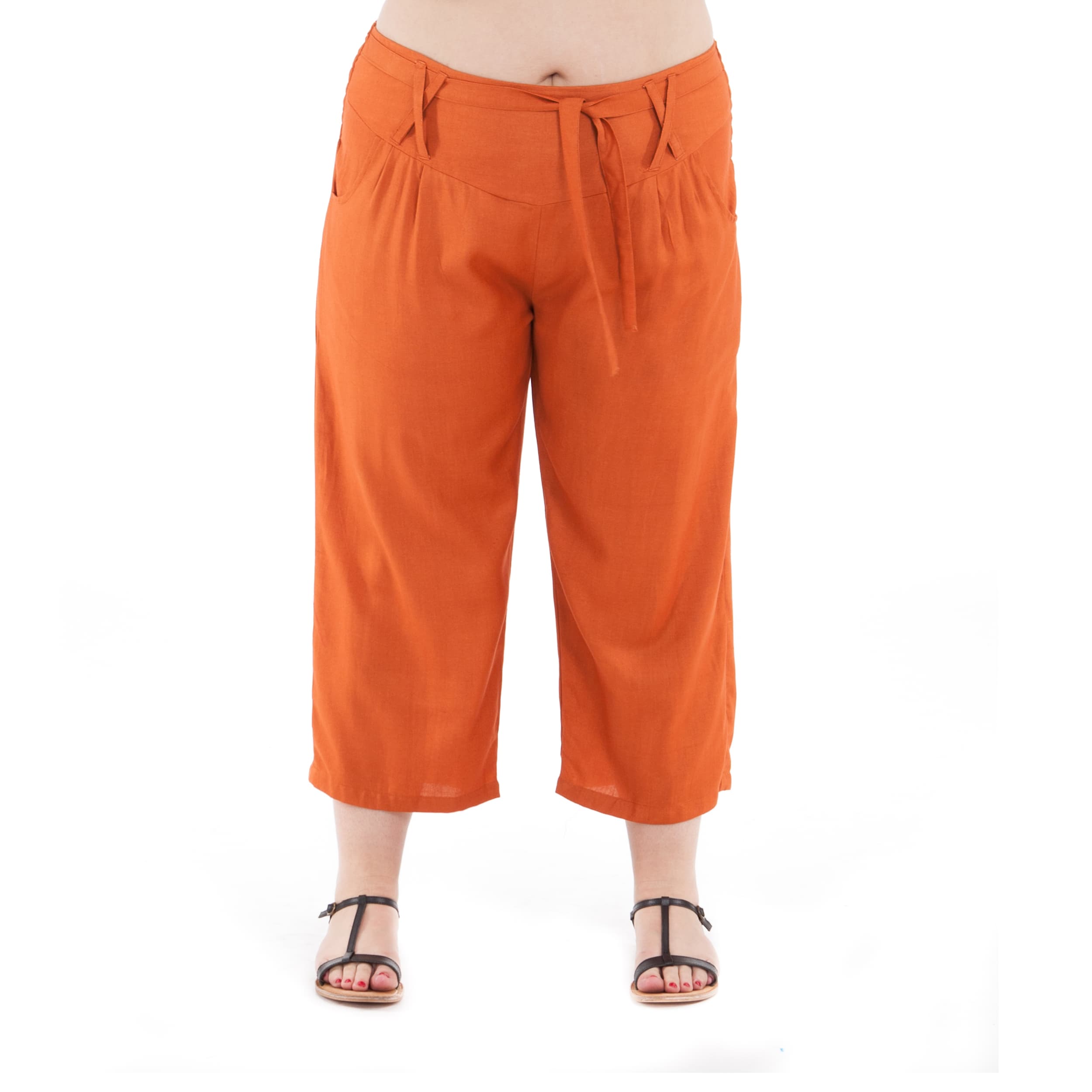 Pantalon été mi-long Hercule - 100% rayonne - orange - Akoustik Online