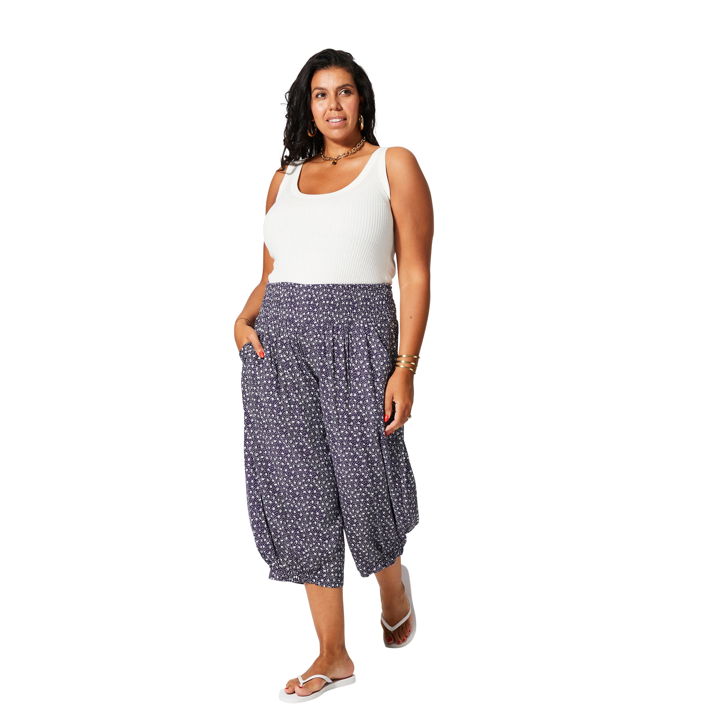 Pantalon été mi-long Redmond - 100% viscose - Akoustik Online