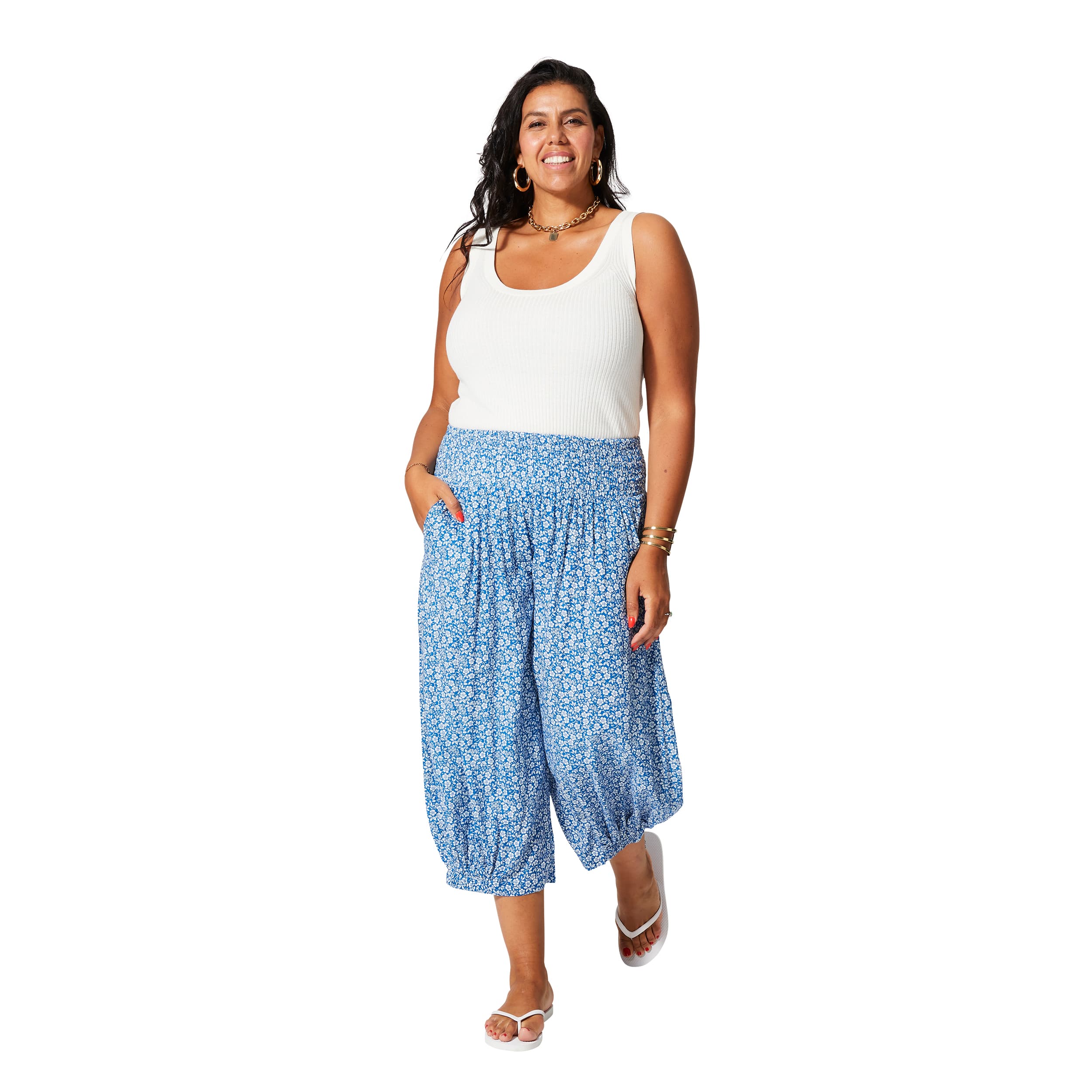 Pantalon été mi-long Denny - 100% viscose - Akoustik Online