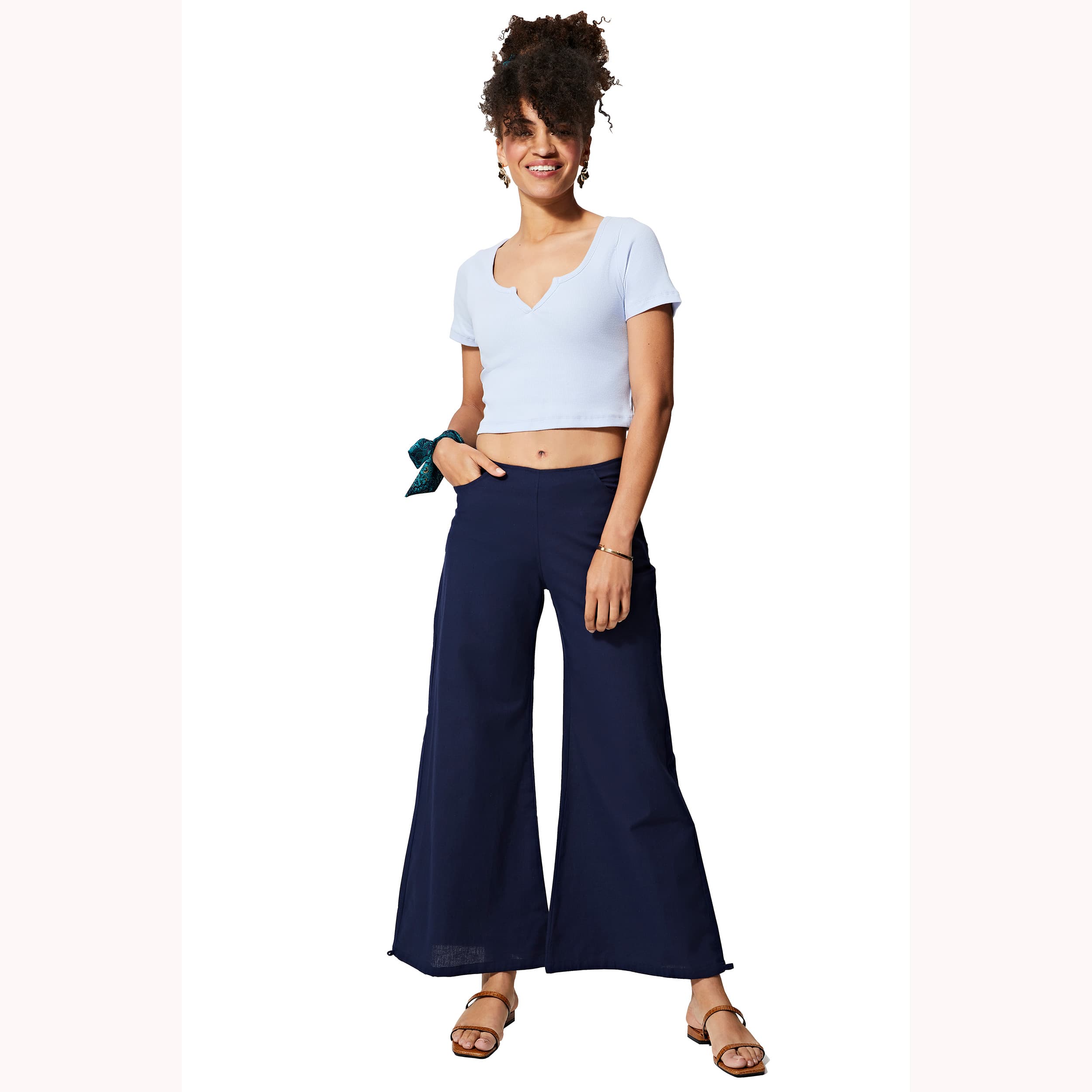 Pantalon été long Fawzia - 90% coton - 10% lin - Akoustik Online