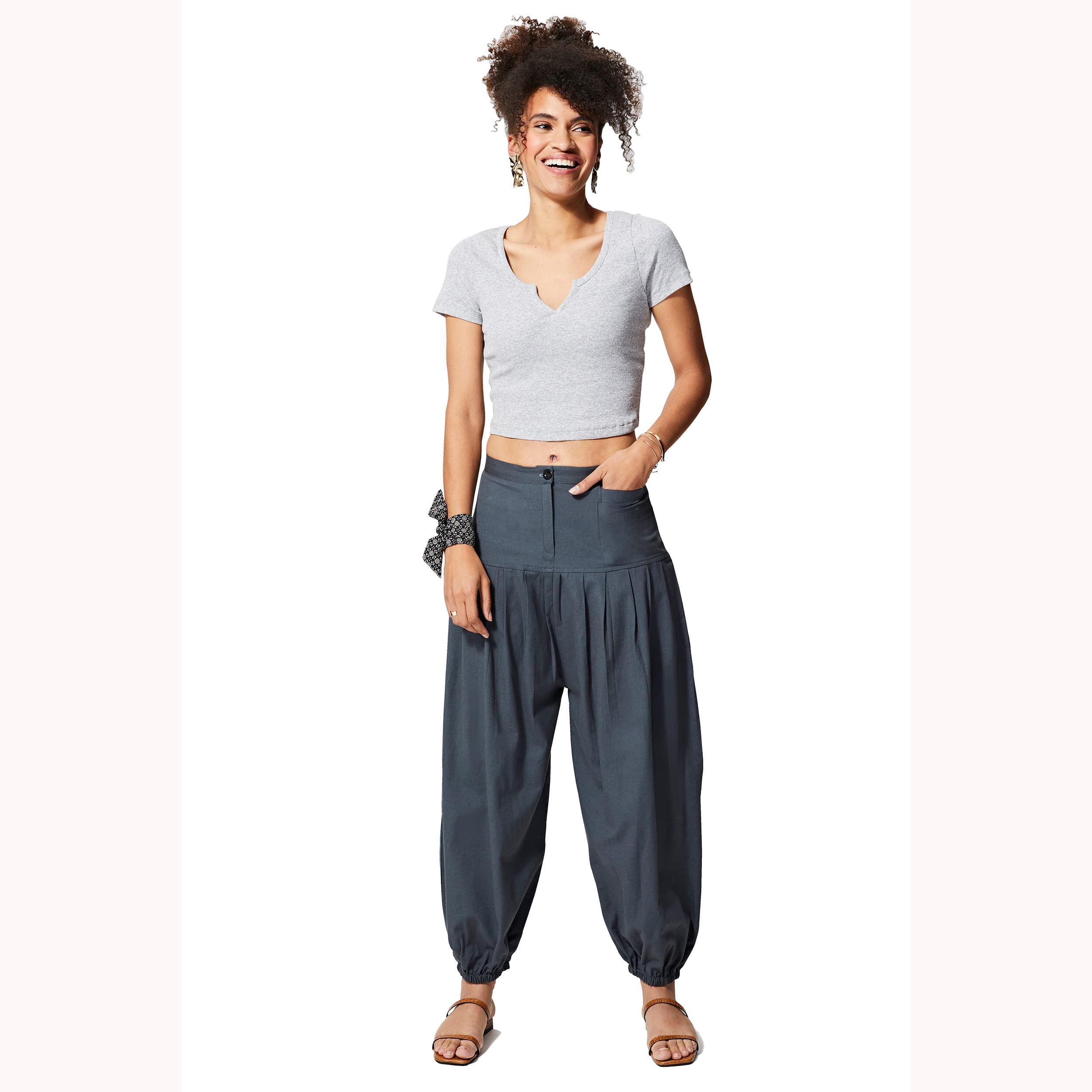 Pantalon été long Hadeel - 90% coton - 10% lin - Akoustik Online
