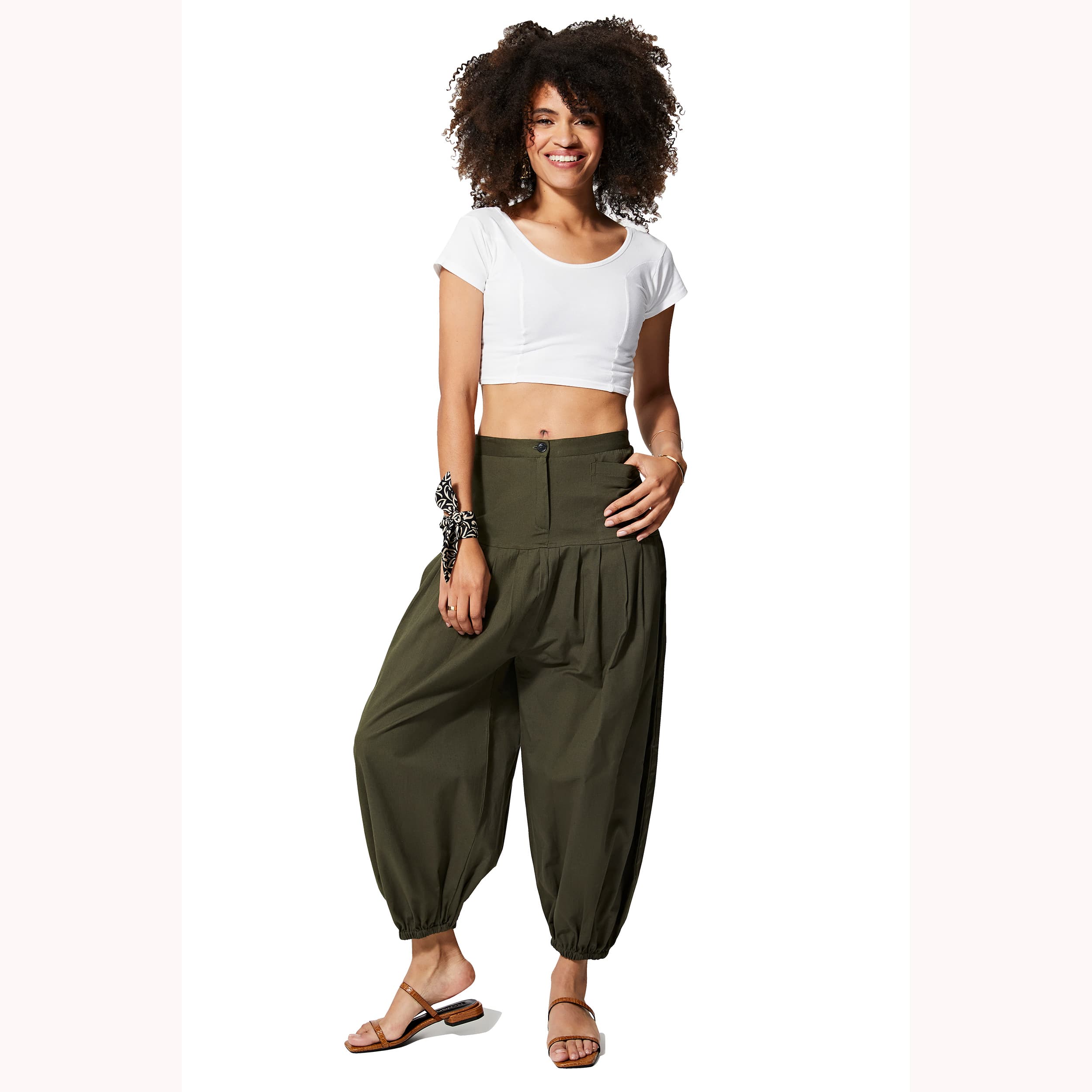 Pantalon été long Hasnaa - 90% coton - 10% lin - Akoustik Online
